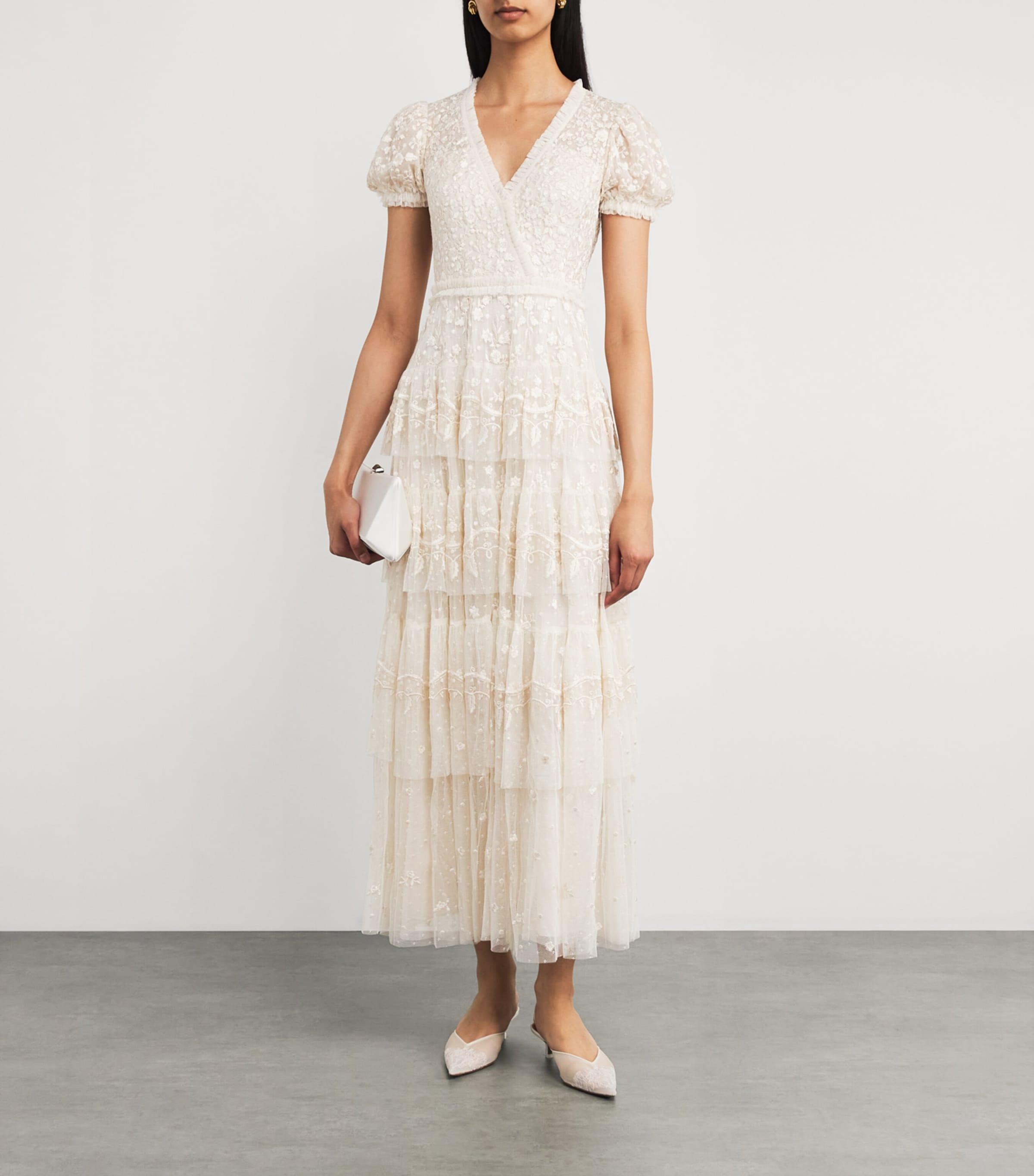 Needle & Thread Lace Layered Maxi Dress in White | Lyst UK