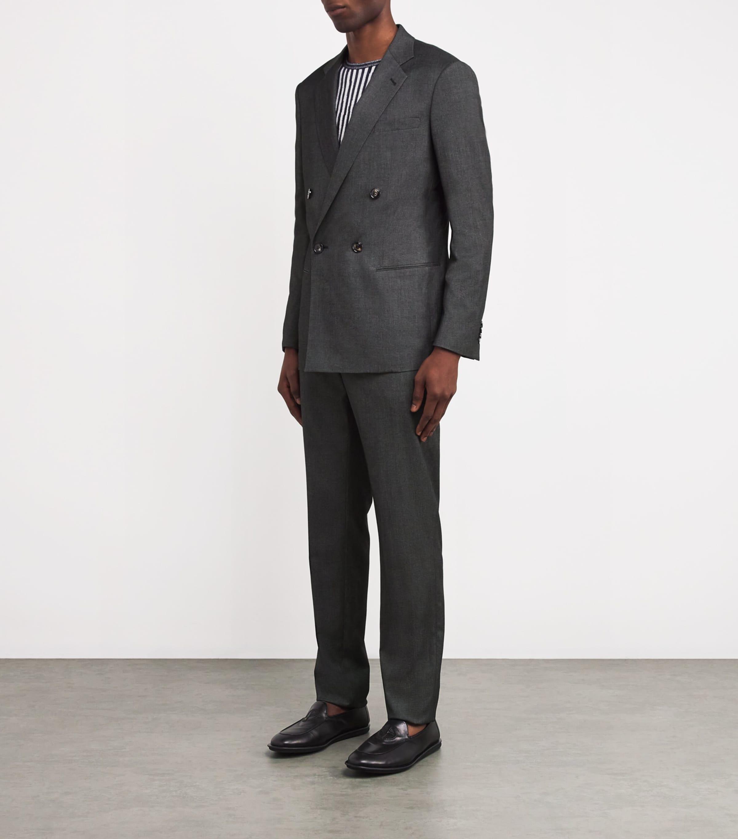 Giorgio Armani Cashmere-Blend Double-Breasted Soho Suit in Grey