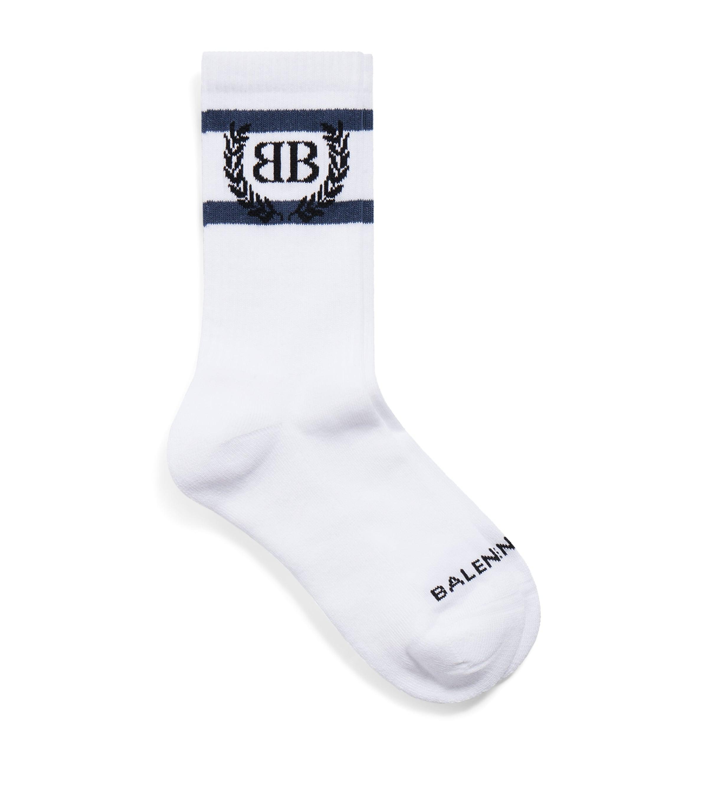 Balenciaga Embroidered Laurel Classic Socks in White for Men Lyst UK