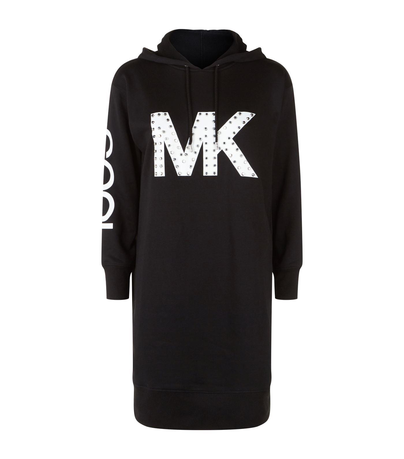 michael kors studded logo sweatshirt dress