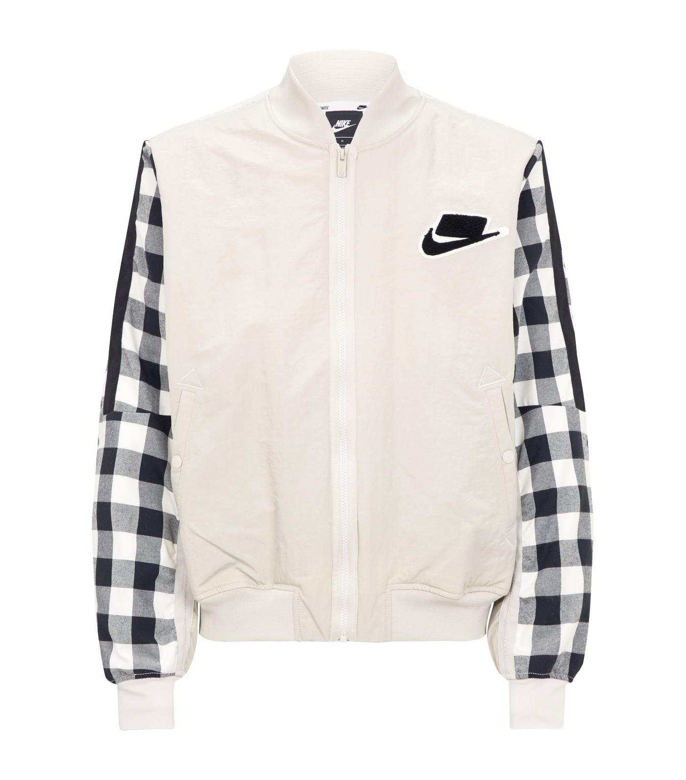 Nike Flannel Check Sleeve Bomber Jacket in Beige (Natural) for Men | Lyst