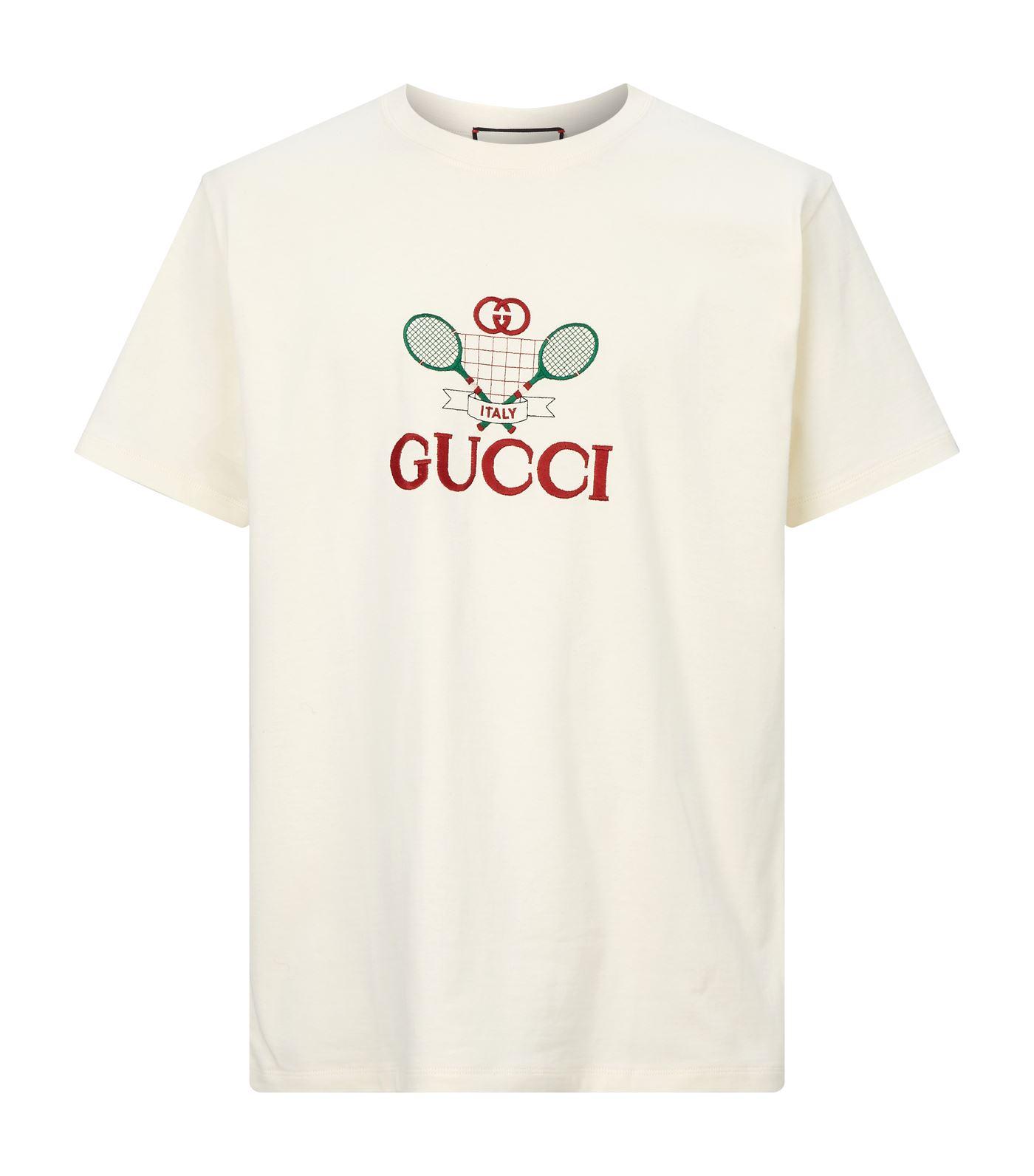 Gucci Cotton Oversize Tennis T-shirt in White for Men | Lyst