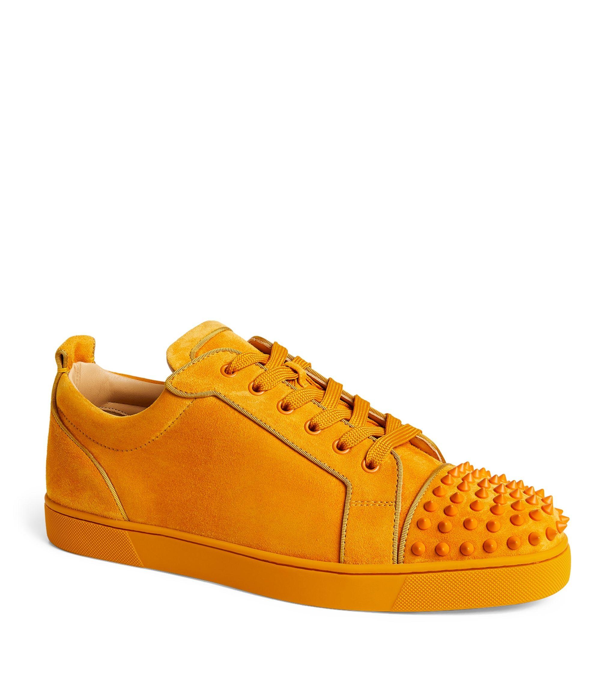 Louboutin Junior Spikes Orlato Suede Sneakers Red for Men |