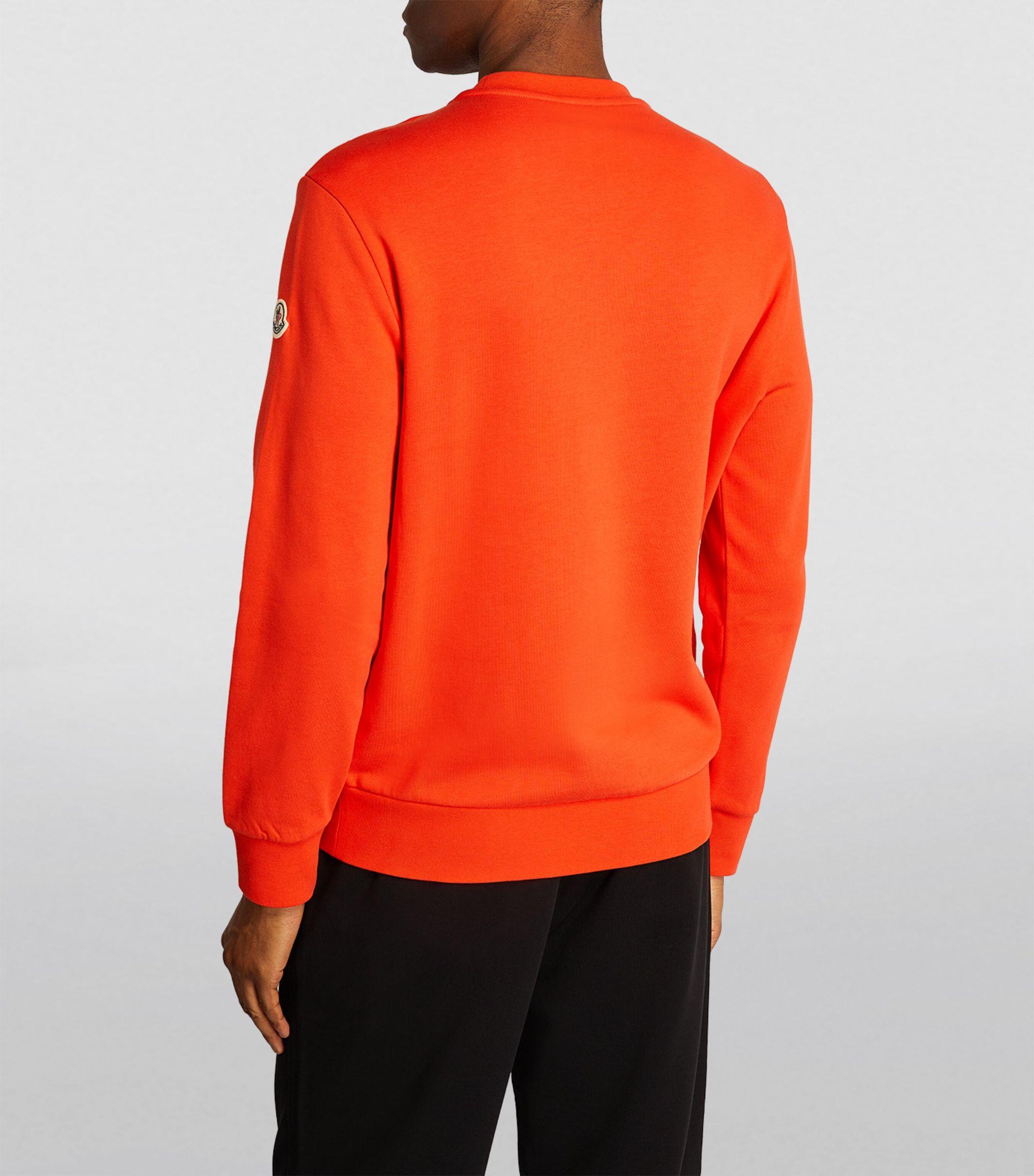 Moncler Embroidered *north Pole* Sweatshirt in Orange for