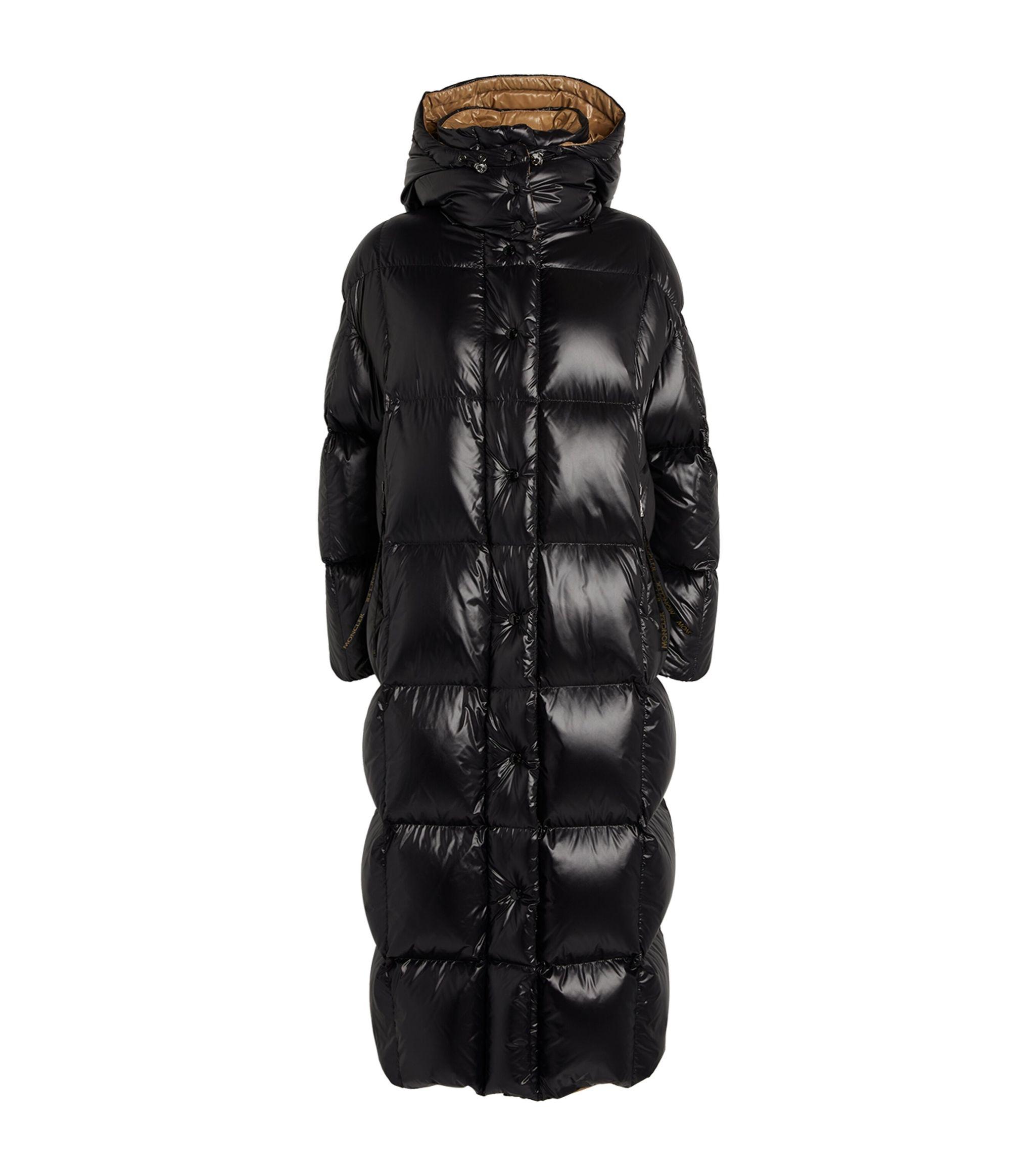 Moncler Parnaiba Longline Puffer Coat in Black | Lyst