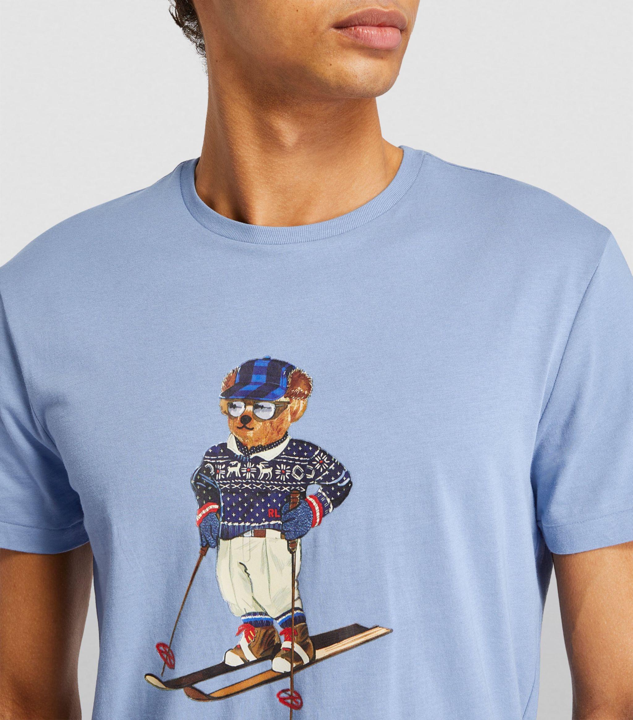 Blue polo bear t shirt hot sale