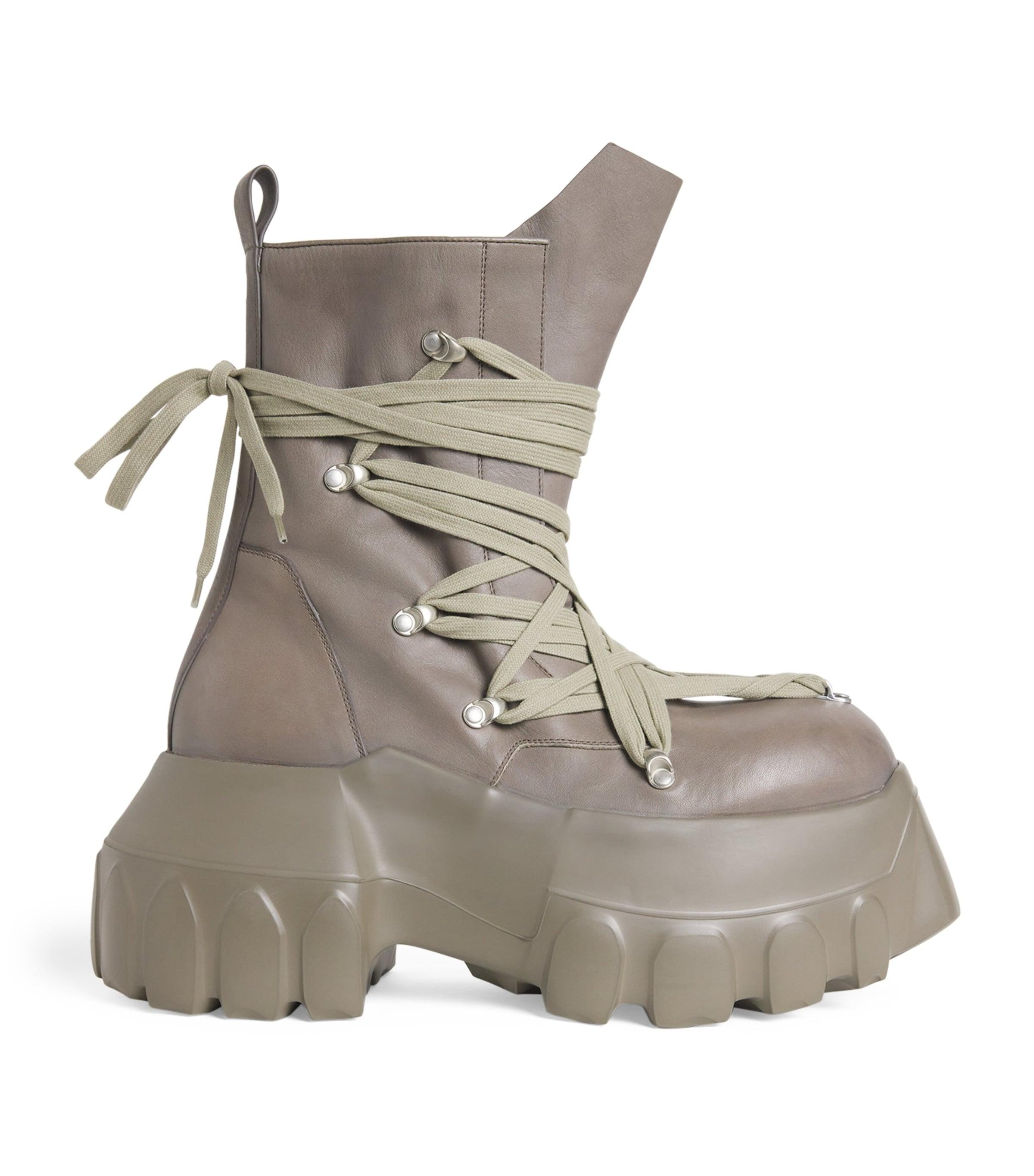 靴 megalaced mega tractor boots Megalace Mega Tractor lace-up boots in black - Rick Owens