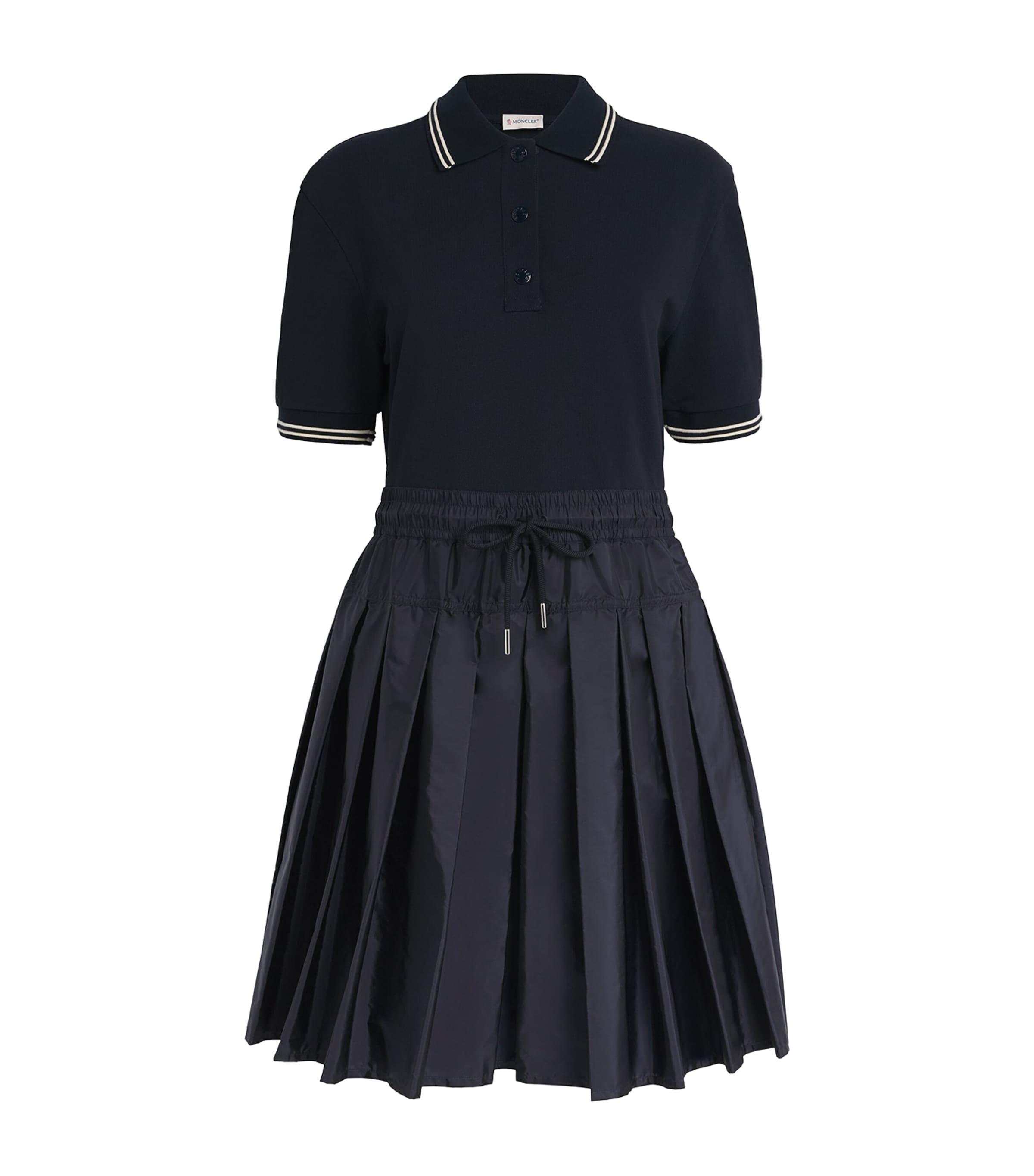 ワンピース MONCLER Striped cotton blend dress Bianco Moncler Cotton and nylon striped dress | B1093855690083140742