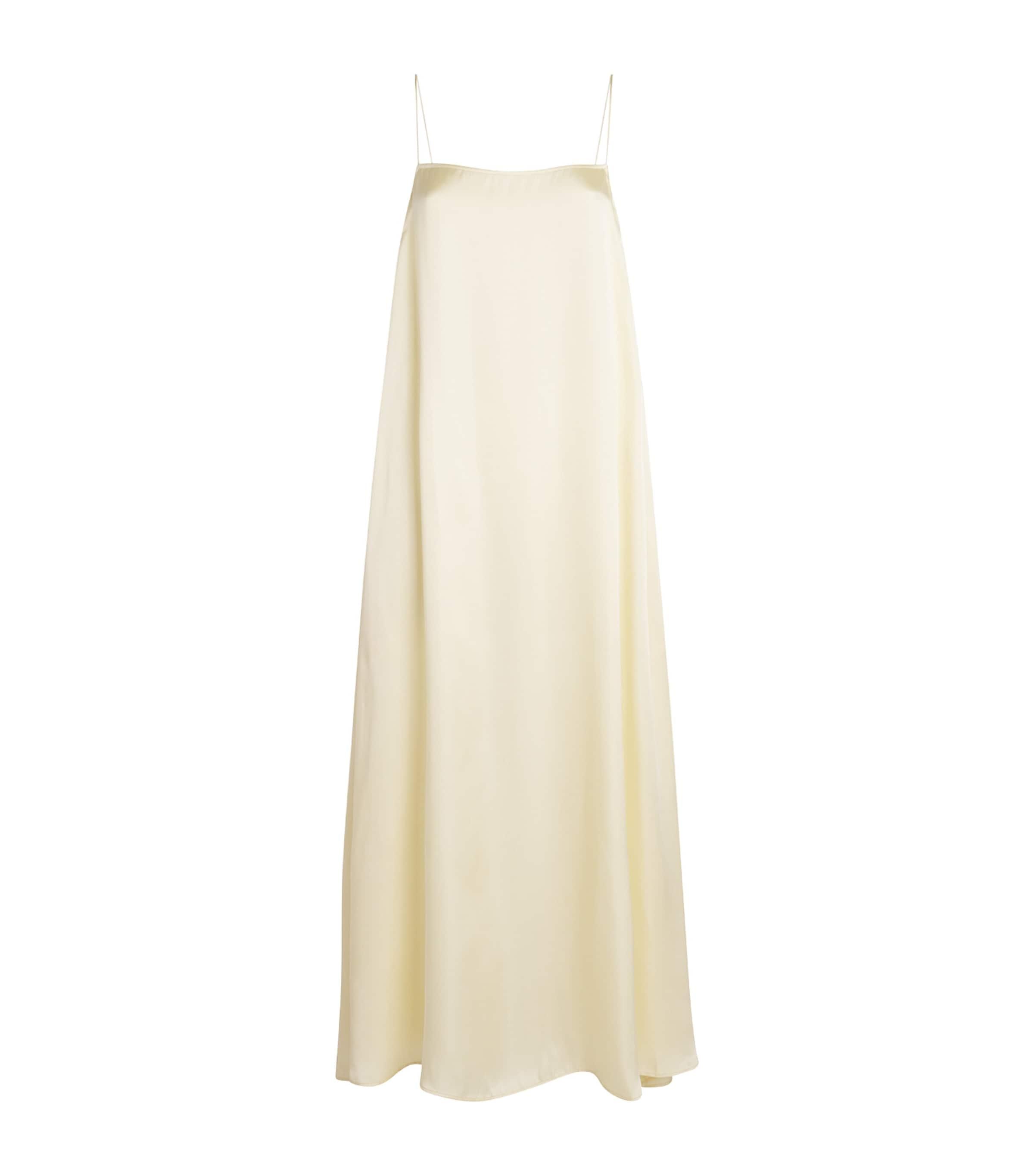 anine bing white silk dress ANINE BING Chloe Dress in Ivory