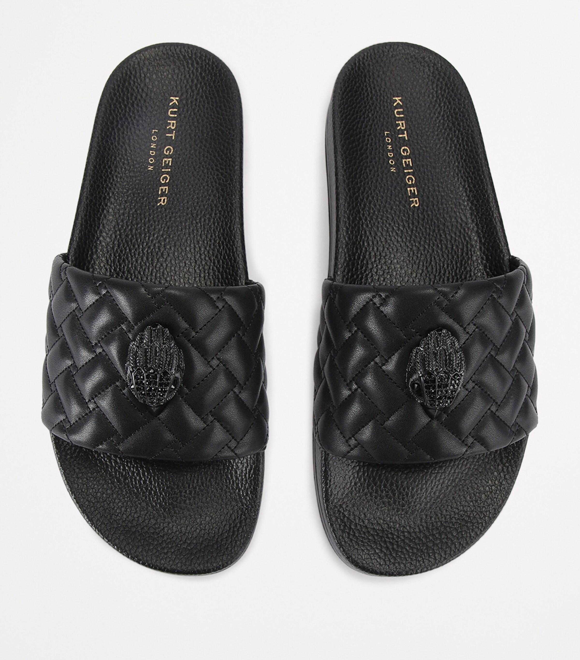 MILO EAGLE Black Quilted Kurt Geiger Slip On Sandal Sz 11 Mens NEW meena-eagle-mens-black-other-  main image 2