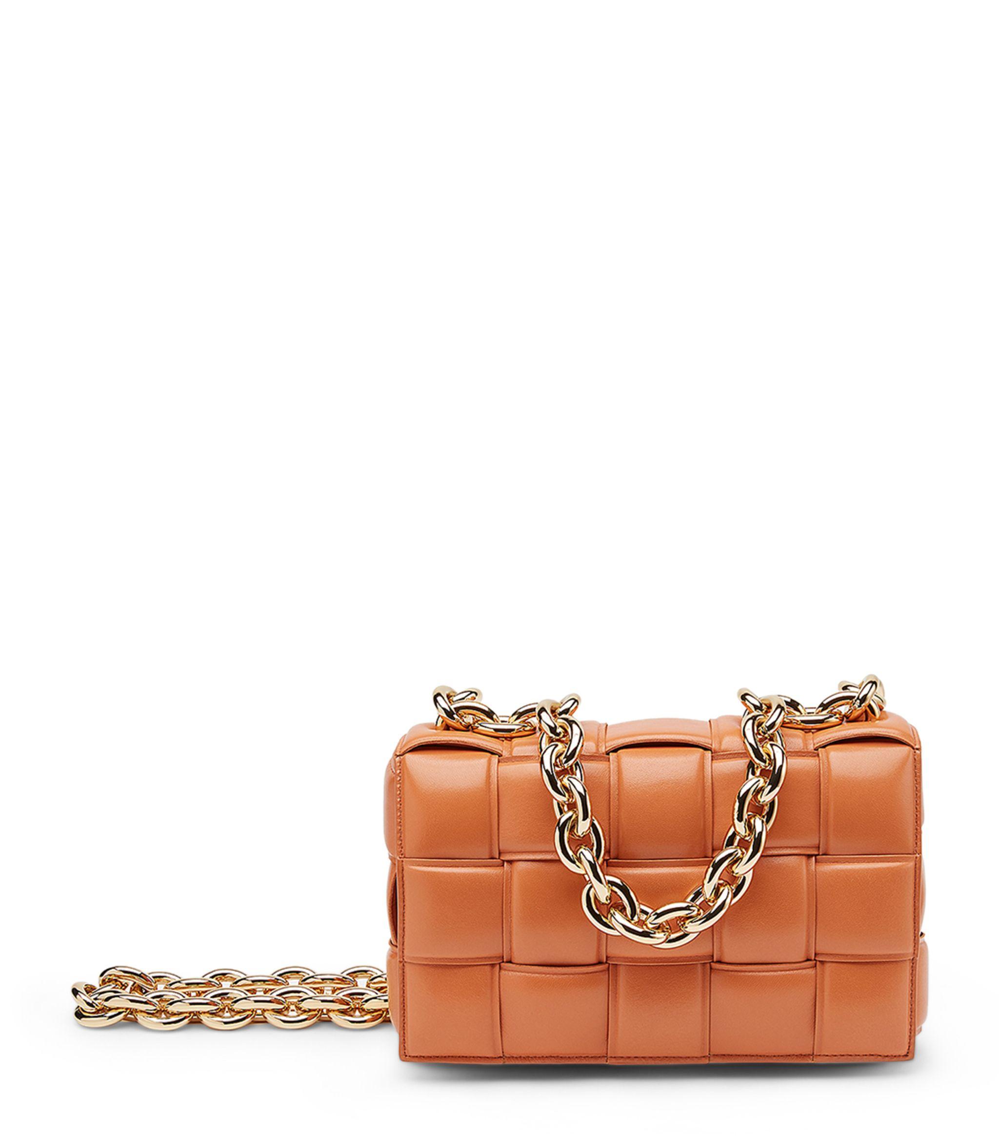 Bottega Veneta Leather The Chain Cassette Cross-body Bag in Orange - Lyst