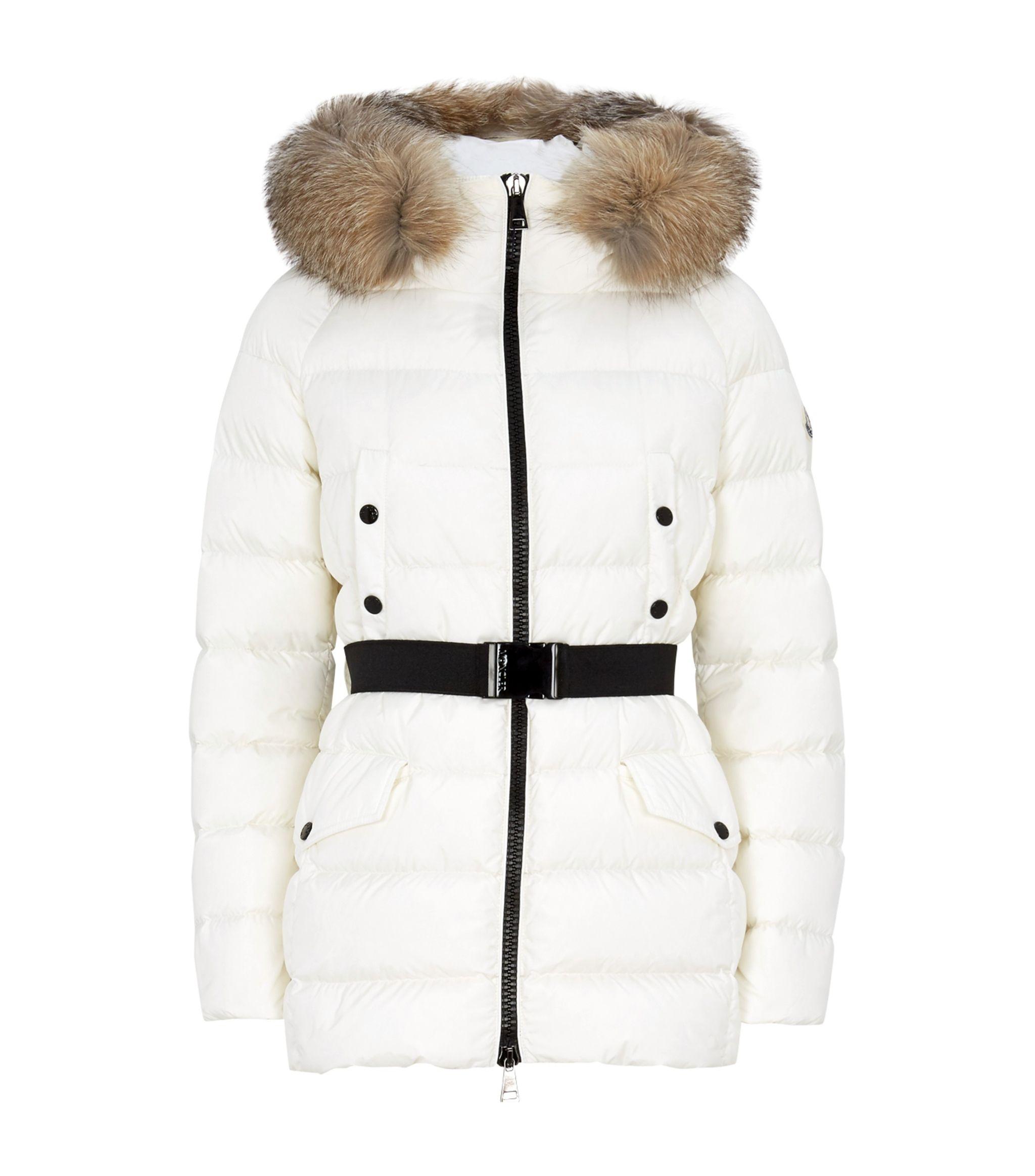 Moncler Synthetic Clion Down Jacket, Quilted Pattern in Ivory 