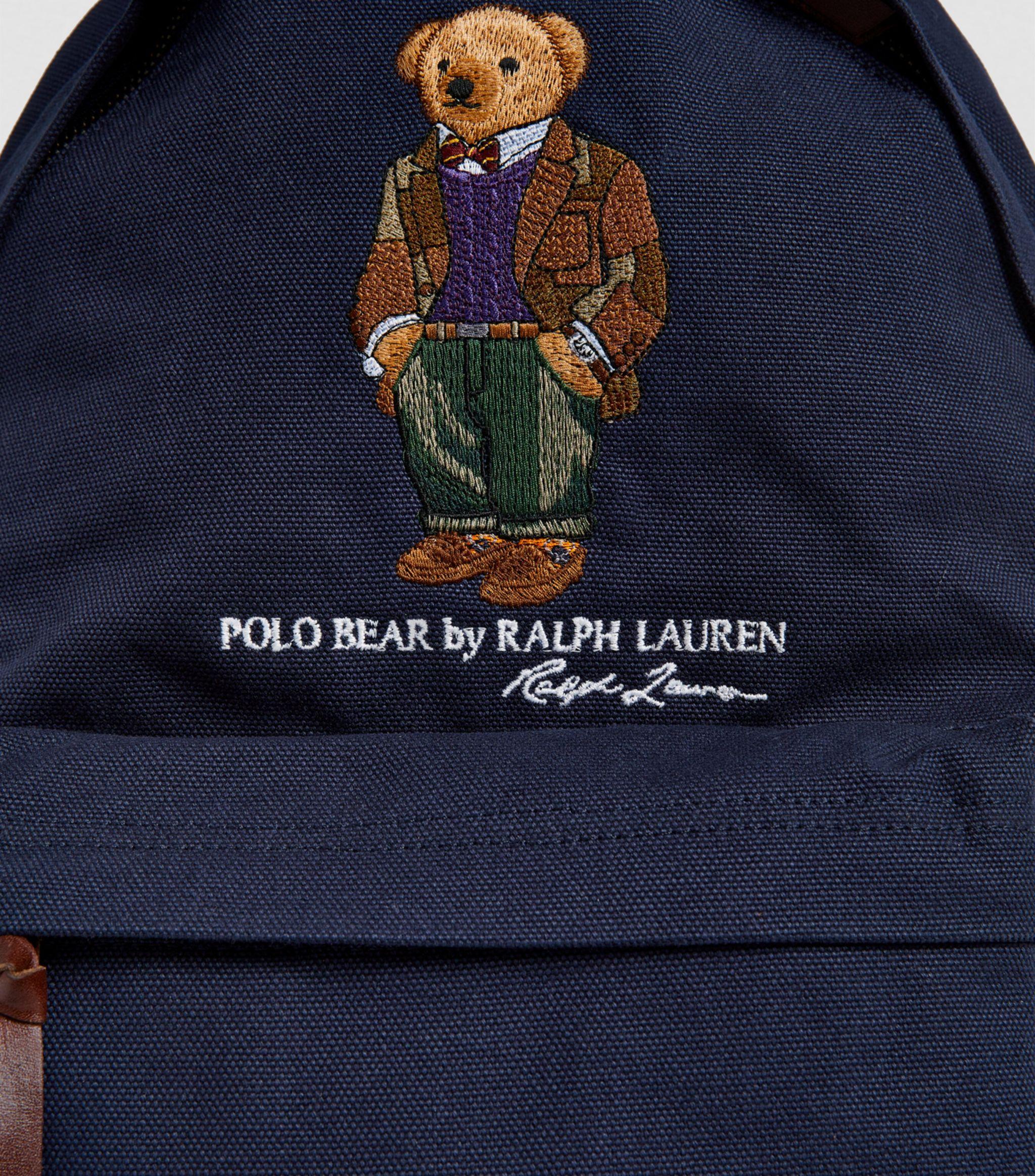 Polo Ralph Lauren Canvas Polo Bear Backpack in Blue for Men Lyst UK