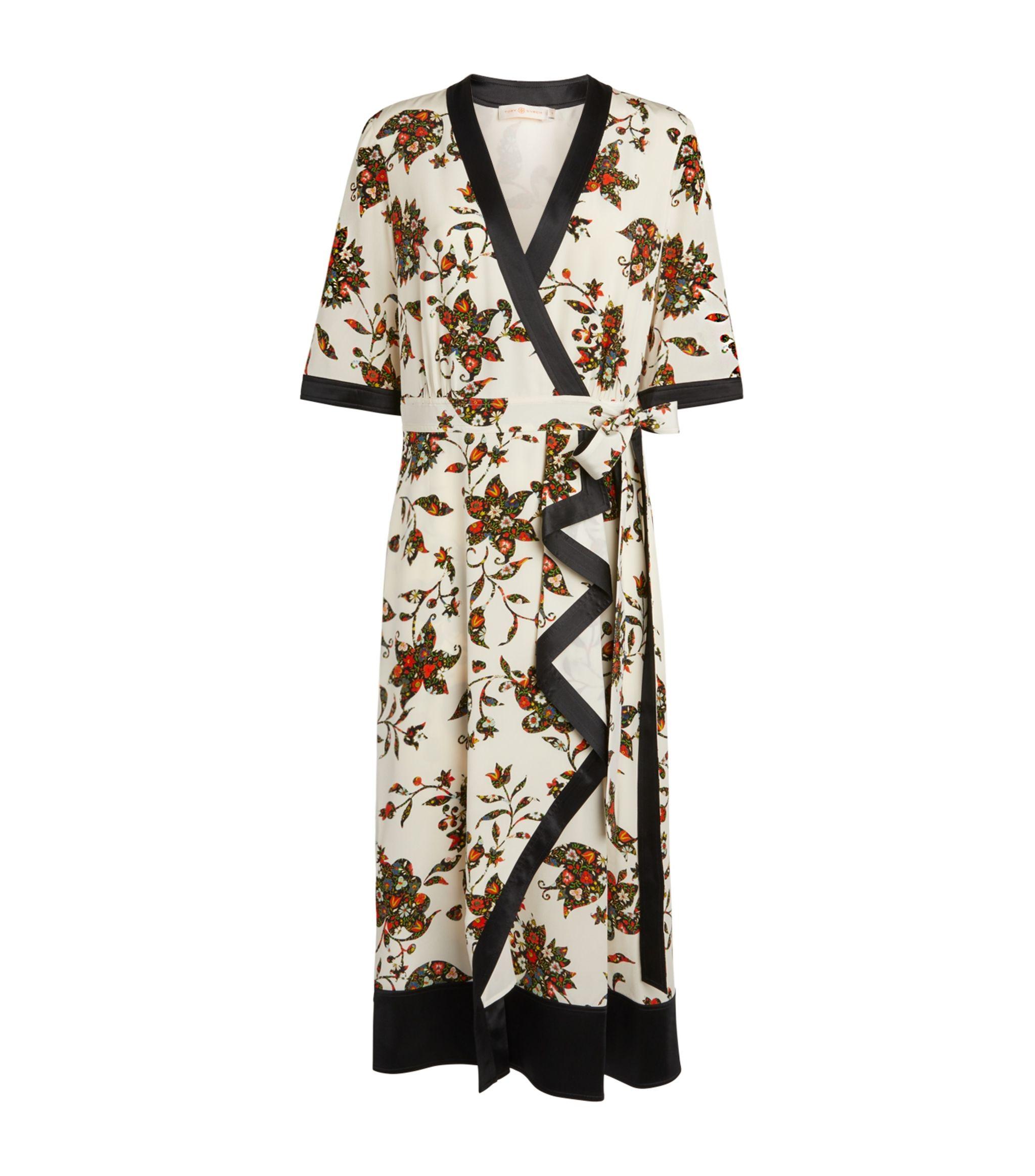 Tory Burch Floral Silk Midi Wrap Dress - Save 8% - Lyst