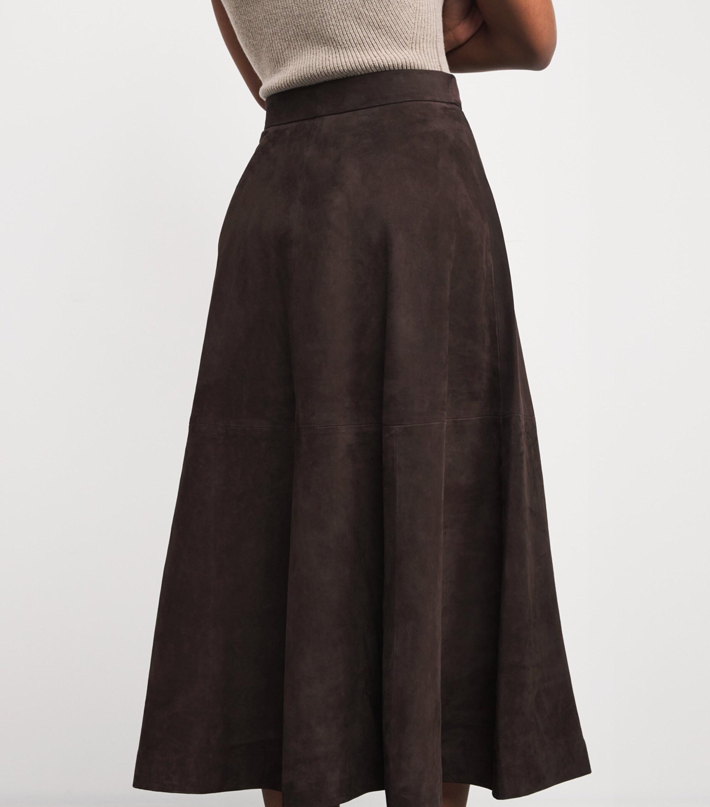 スカート ROHE FW25 SUEDE MIDI SKIRT (41632133 204) Suede midi skirt in brown - Rohe | Mytheresa