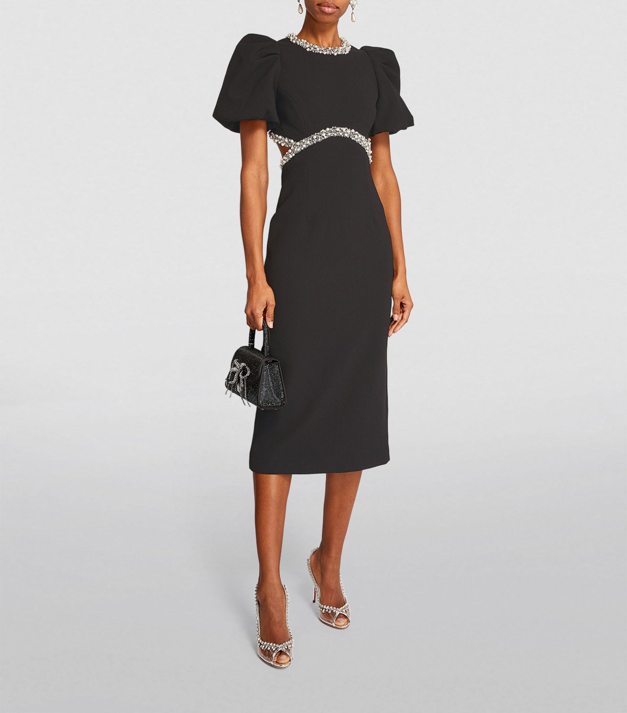 Rebecca Vallance Embellished Eva Midi Dress in Black | Lyst