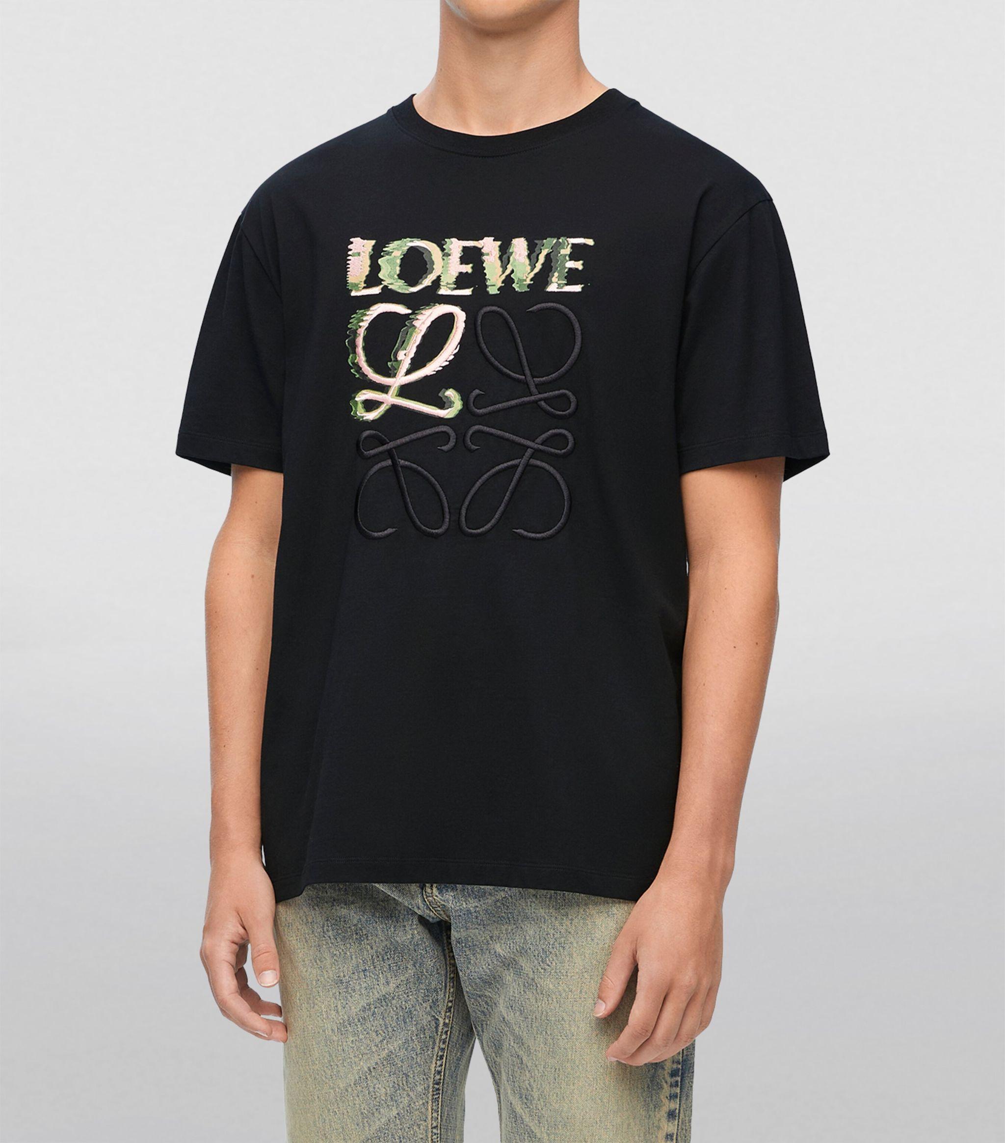 Loewe Glitch Anagram T-Shirt in Black for Men | Lyst Loewe Glitch Anagram T-Shirt in Black for Men | Lyst