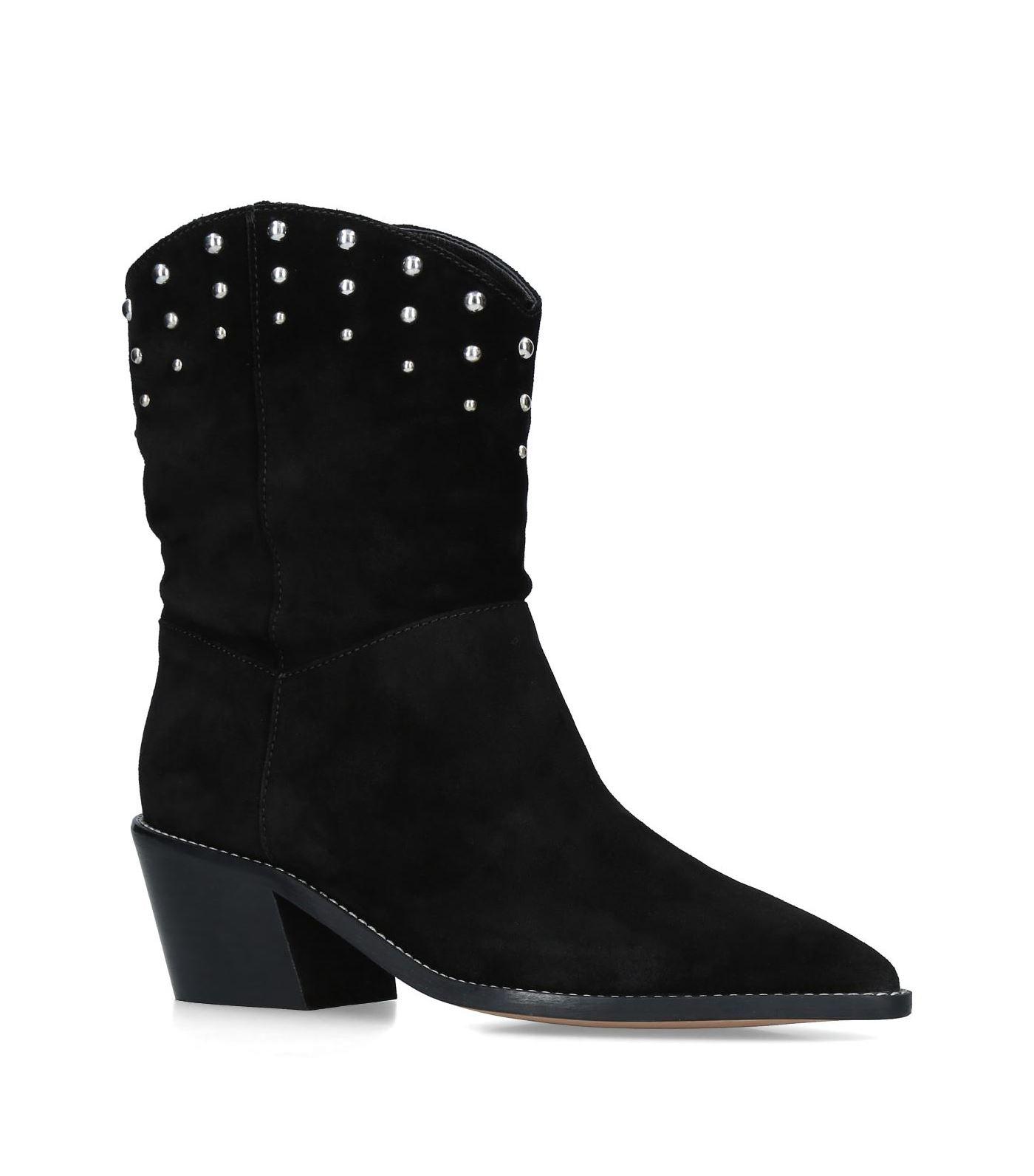 Carvela Kurt Geiger 'salt' Embellished Western Calf Boots in Black - Lyst