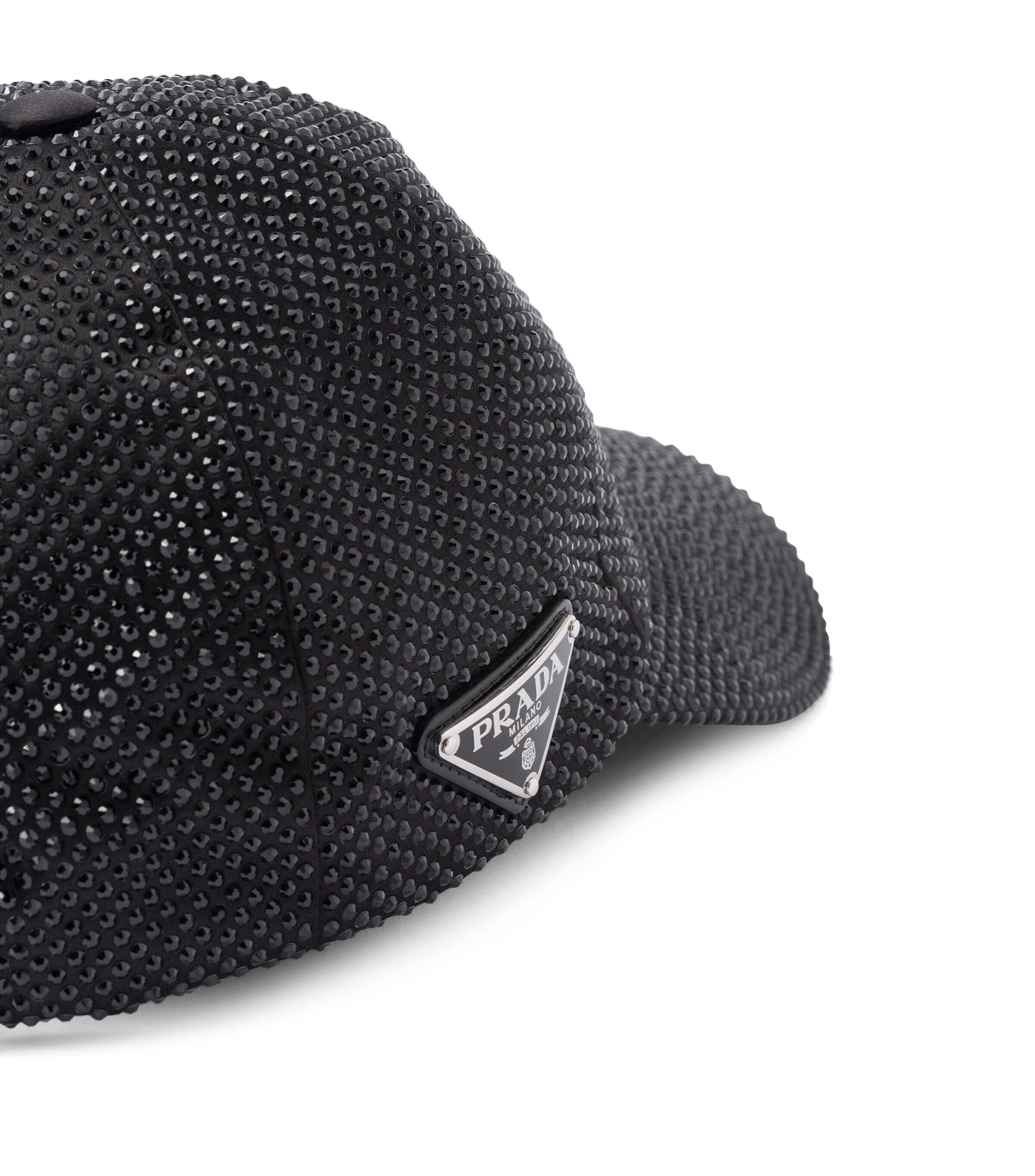 Prada Crystal-Embellished Baseball Cap in Black | Lyst Canada
