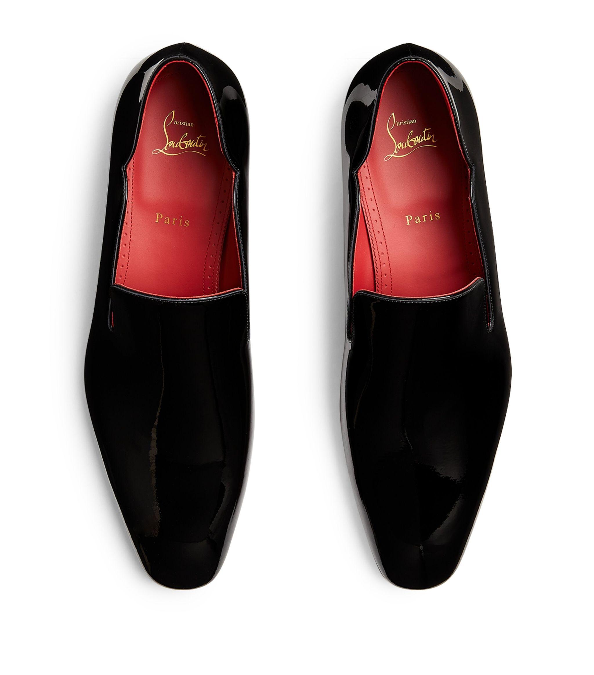 Christian Louboutin Lin Loubi Dandy Chick Patent Leather Loafers in Black for Men Lyst UK