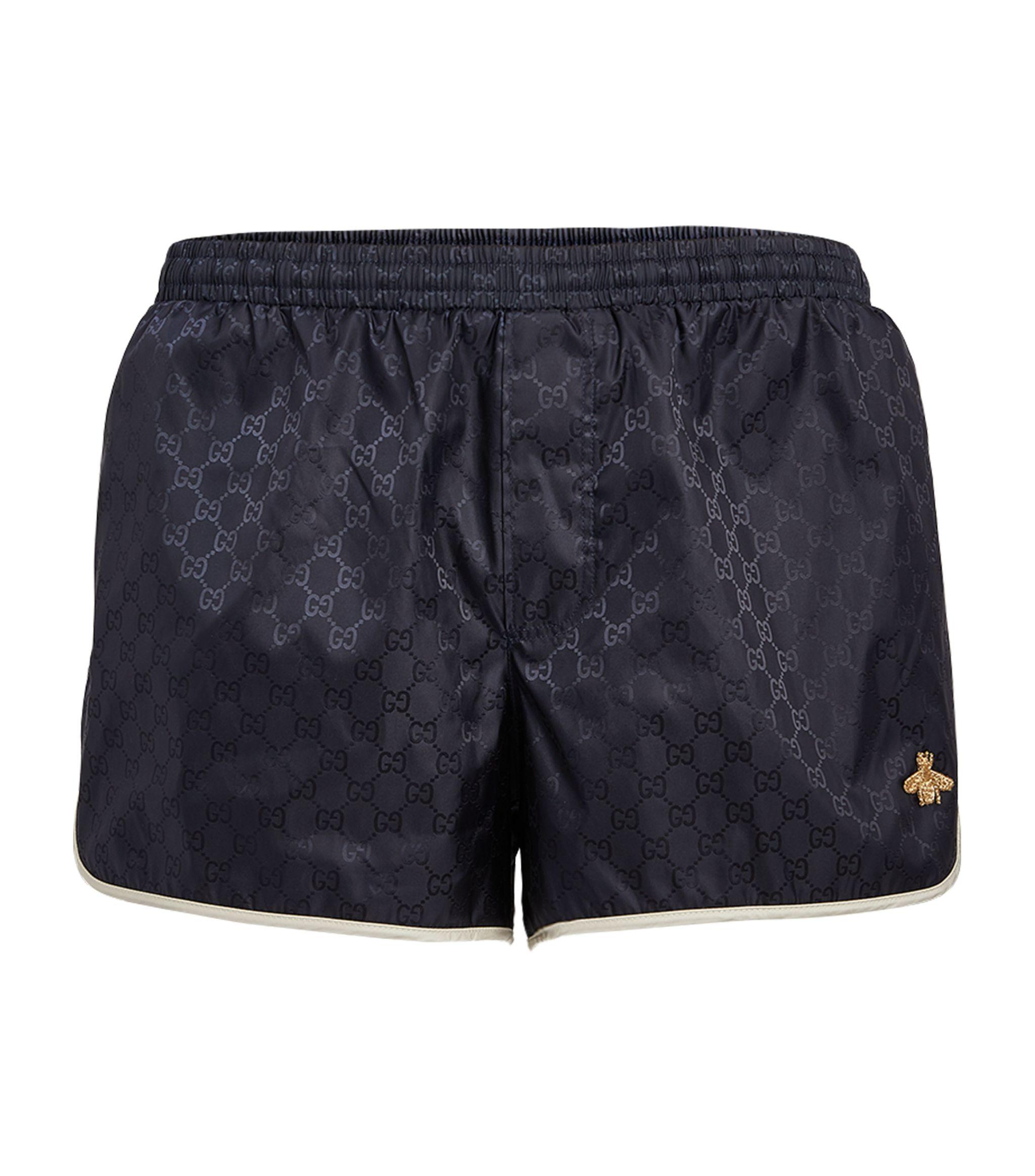 Gucci Monogram-pattern Relaxed-fit Swim Shorts in Blue | Lyst Canada