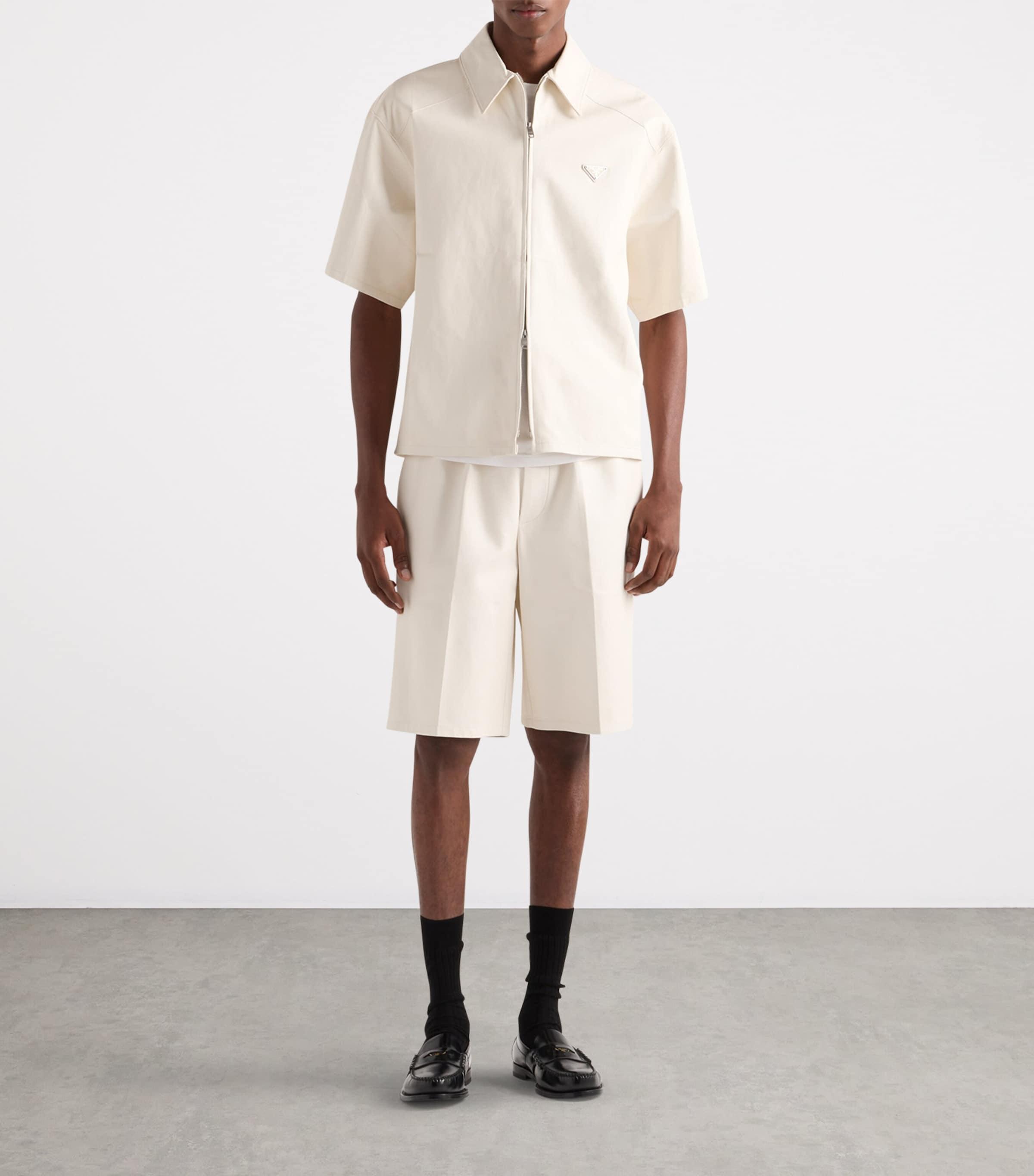 Prada Nappa Leather Shirt in White for Men Lyst UK