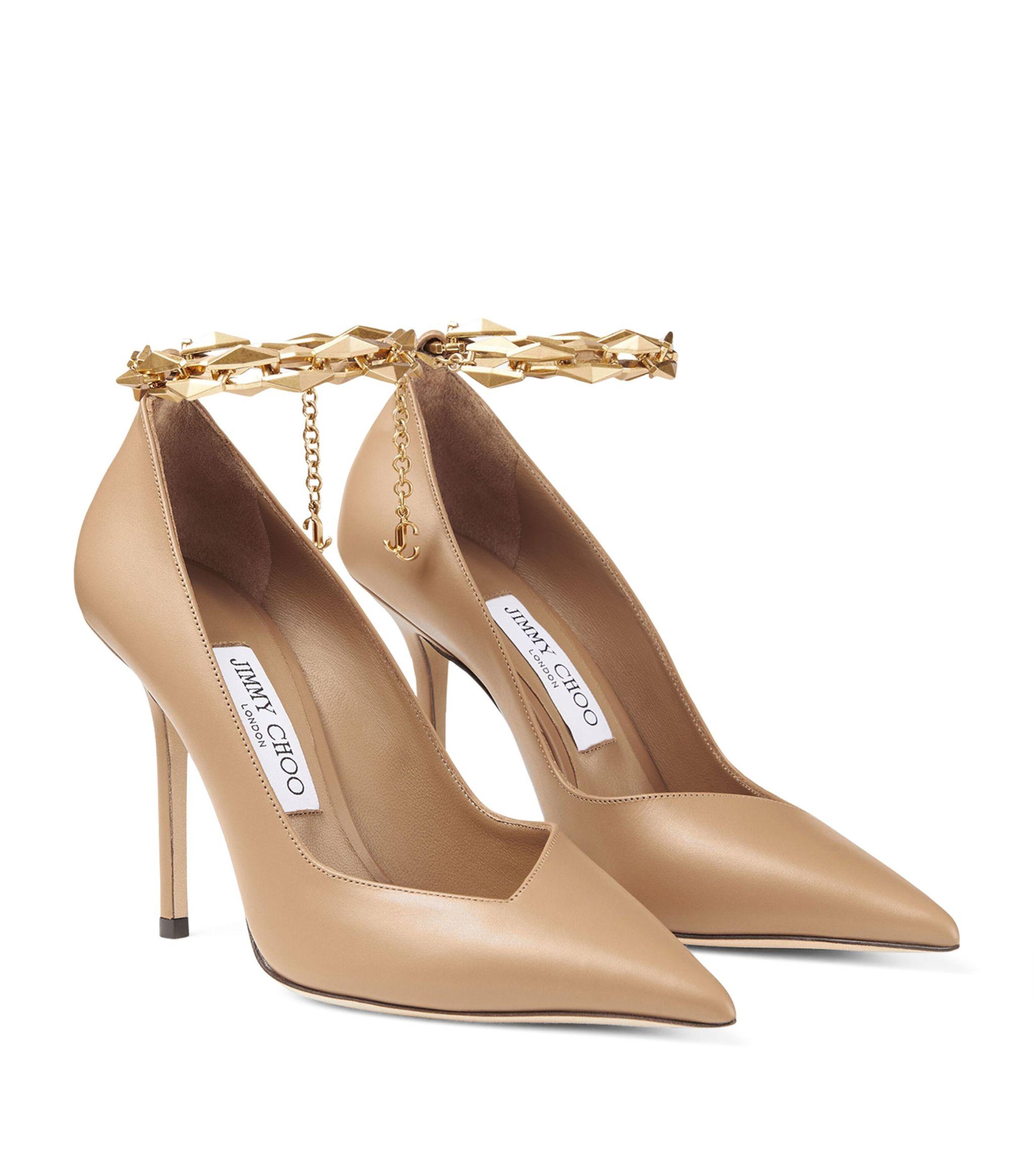 Jimmy Choo Diamond Talura 100 Leather Pumps in Metallic | Lyst