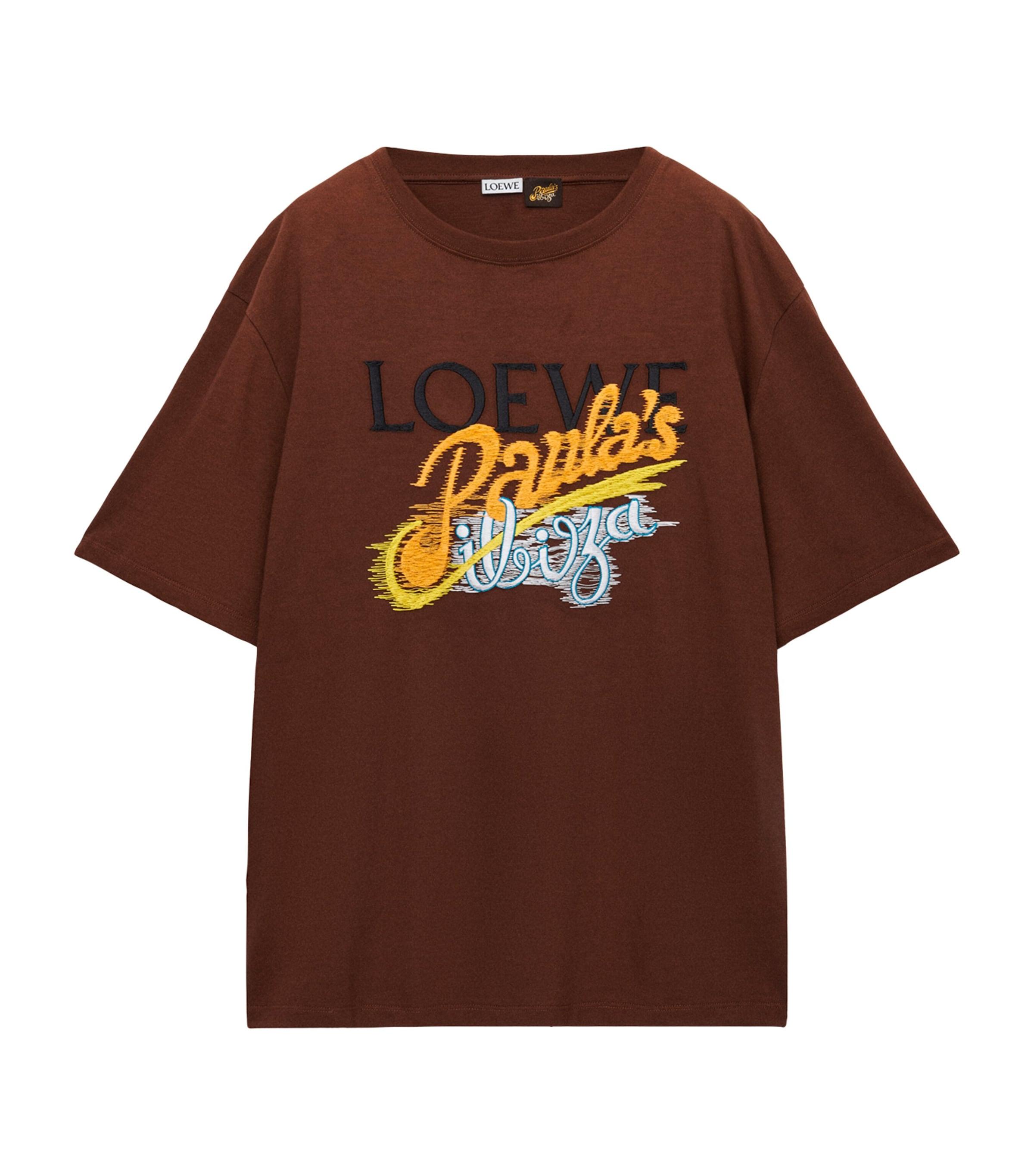 LOEWE Embroidered Smiley Pattern Loose Short Sleeve Unisex