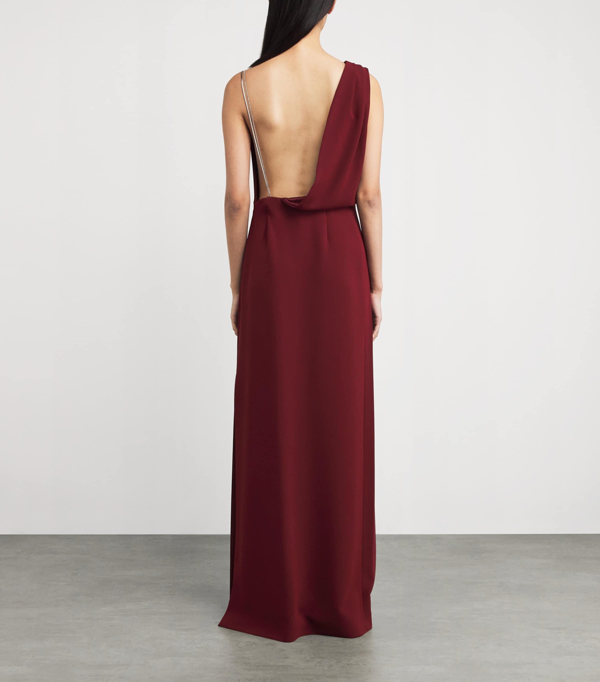 Max Mara Crystal-Embellished Asymmetric Maxi Dress in Purple | Lyst