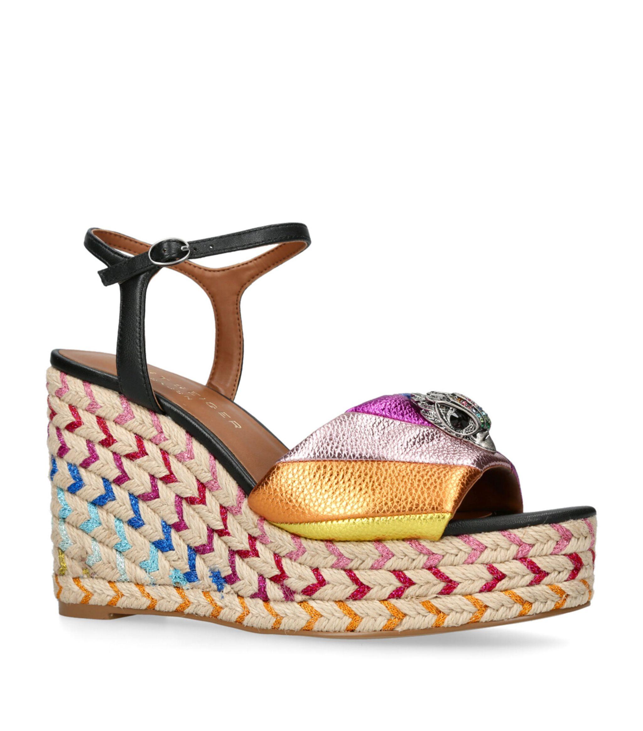 Kurt Geiger Kensington Wedge Sandals 105 in Metallic Lyst