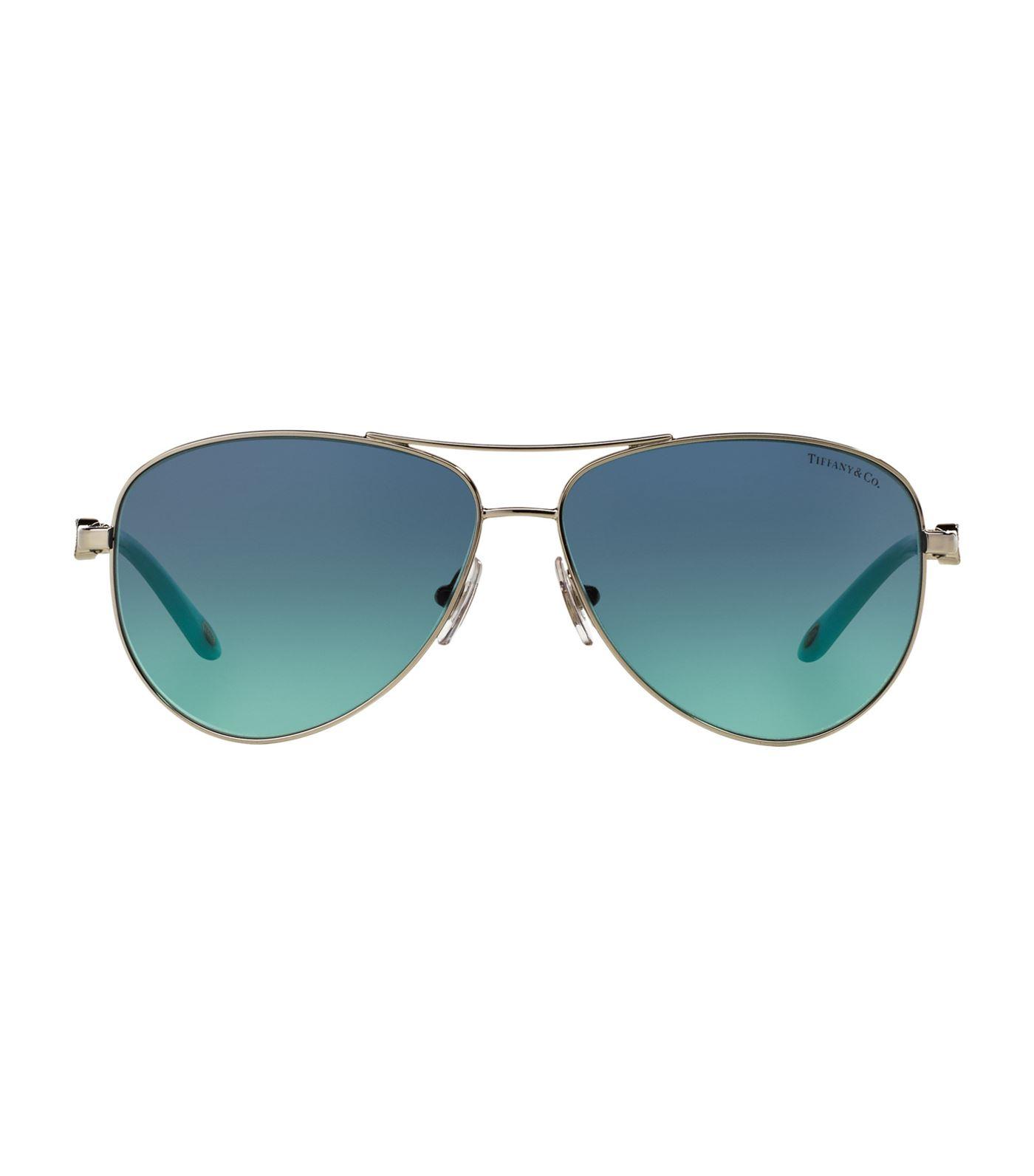 Tiffany & Co. Aviator Sunglasses in Silver (Metallic) - Lyst