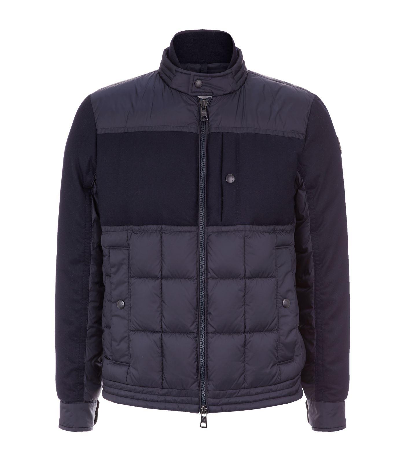 Moncler Wool Baptieu Quilted Jacket in Navy (Blue) for Men - Lyst