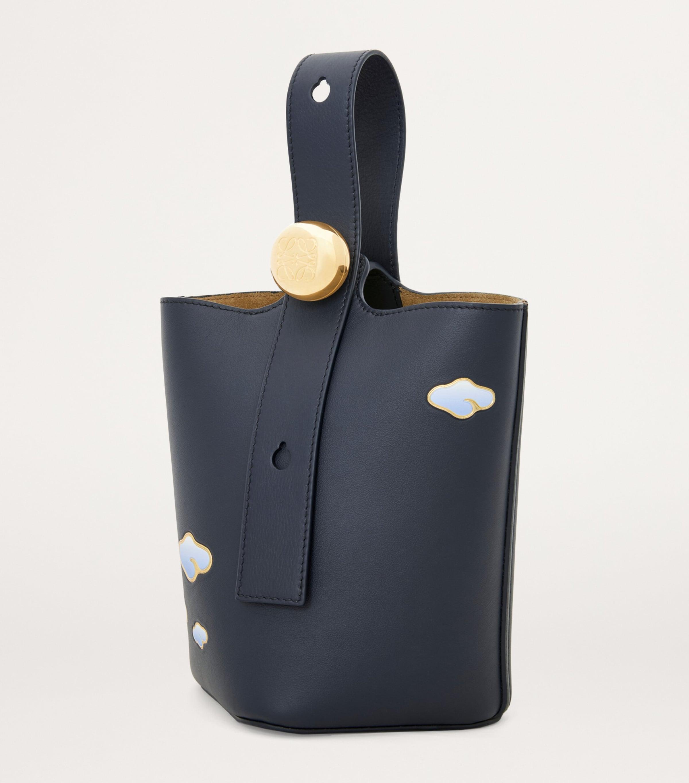 Loewe X Suna Fujita Leather Clouds Pebble Bucket Bag in Blue | Lyst