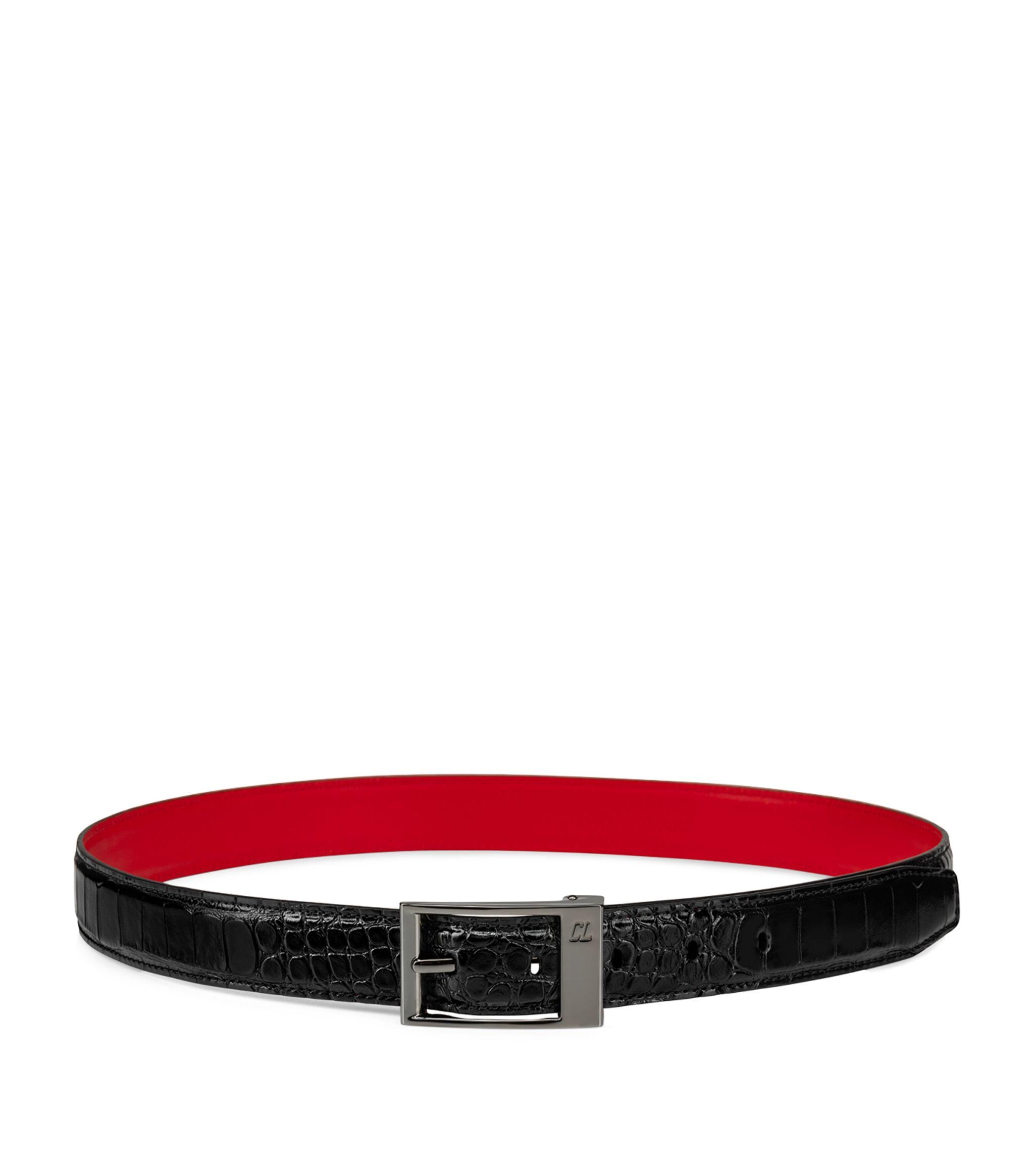 Christian Louboutin Bizbelt Leather Belt in Red for Men