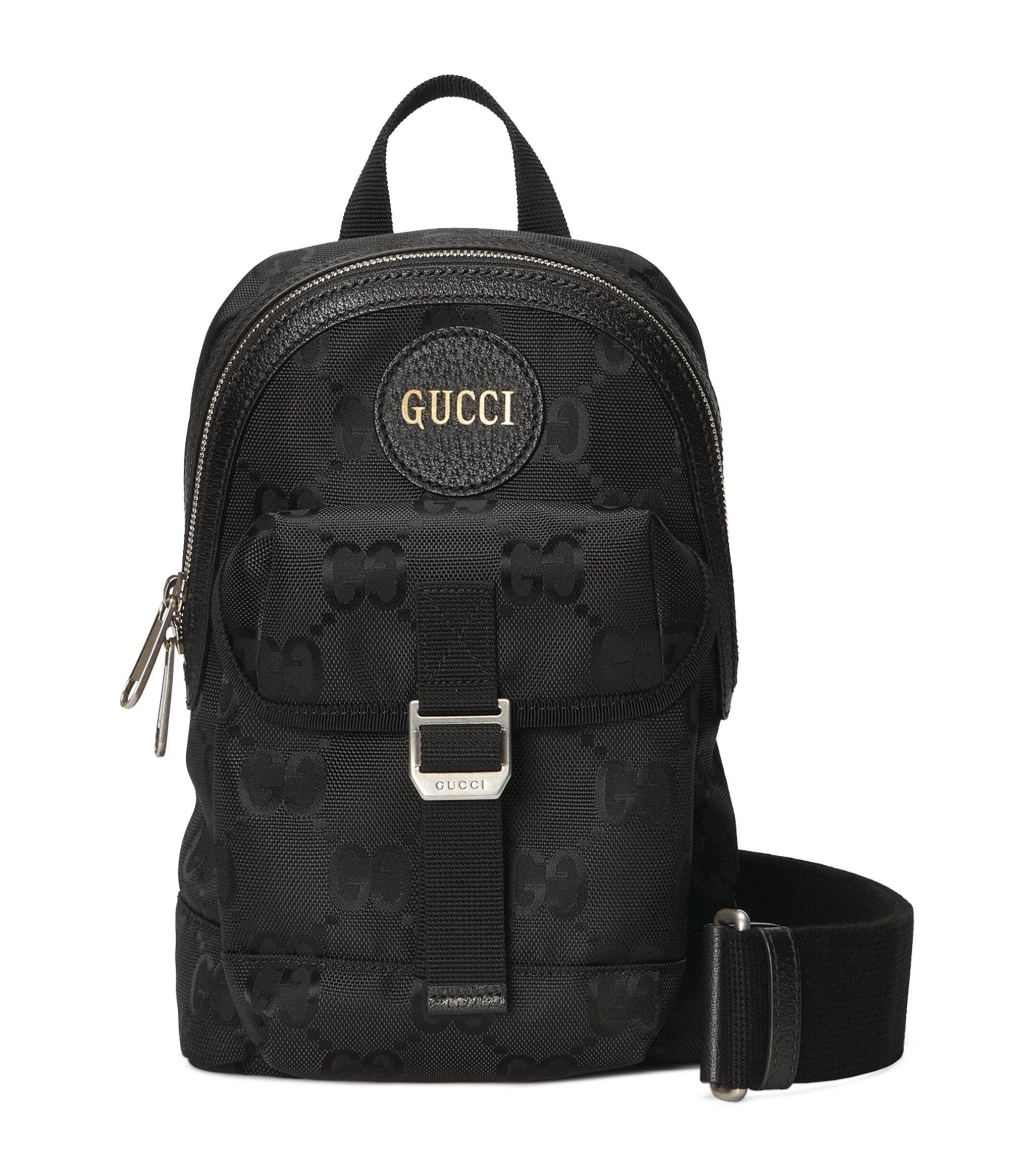 【GUCCI 】GG Logo Off The Grid Sling Bag BLACK NEW $980 GUCCI Black OFF THE GRID Nylon Monogram Shoulder