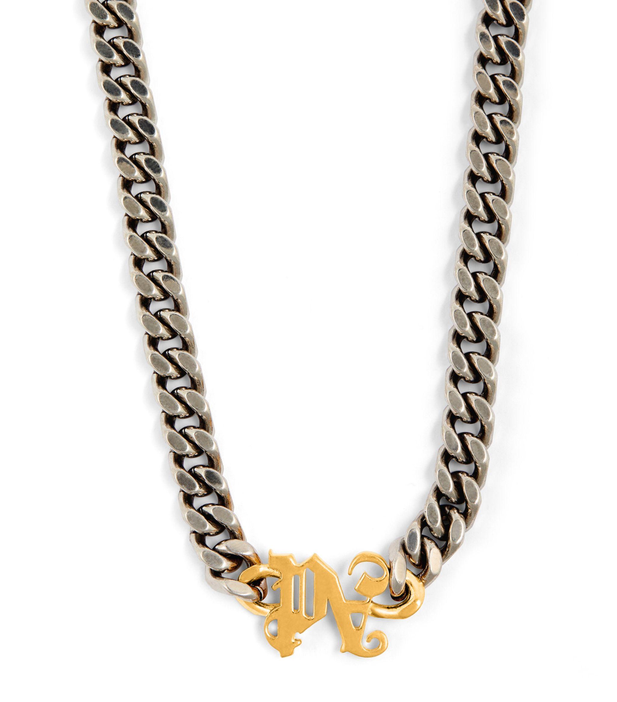 Palm Angels Monogram Chain Necklace in Metallic for Men