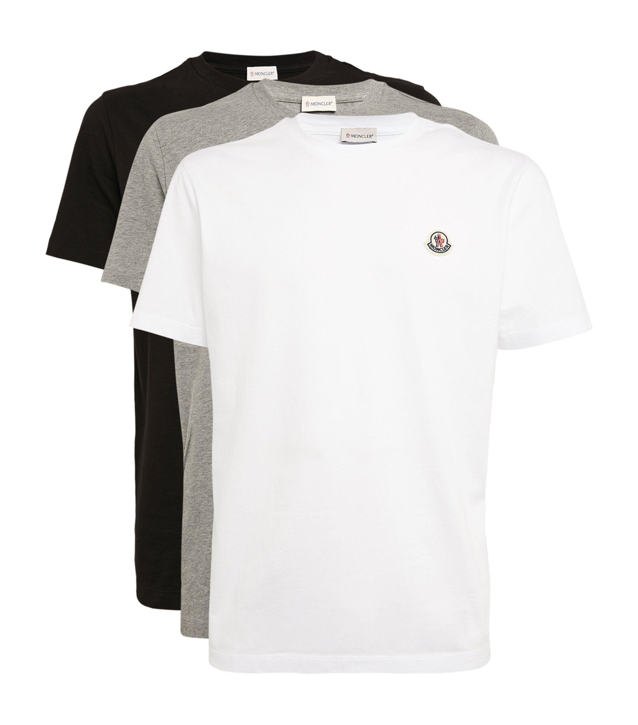 Moncler Cotton T-shirt (pack Of 3) in Orange for Men | Lyst