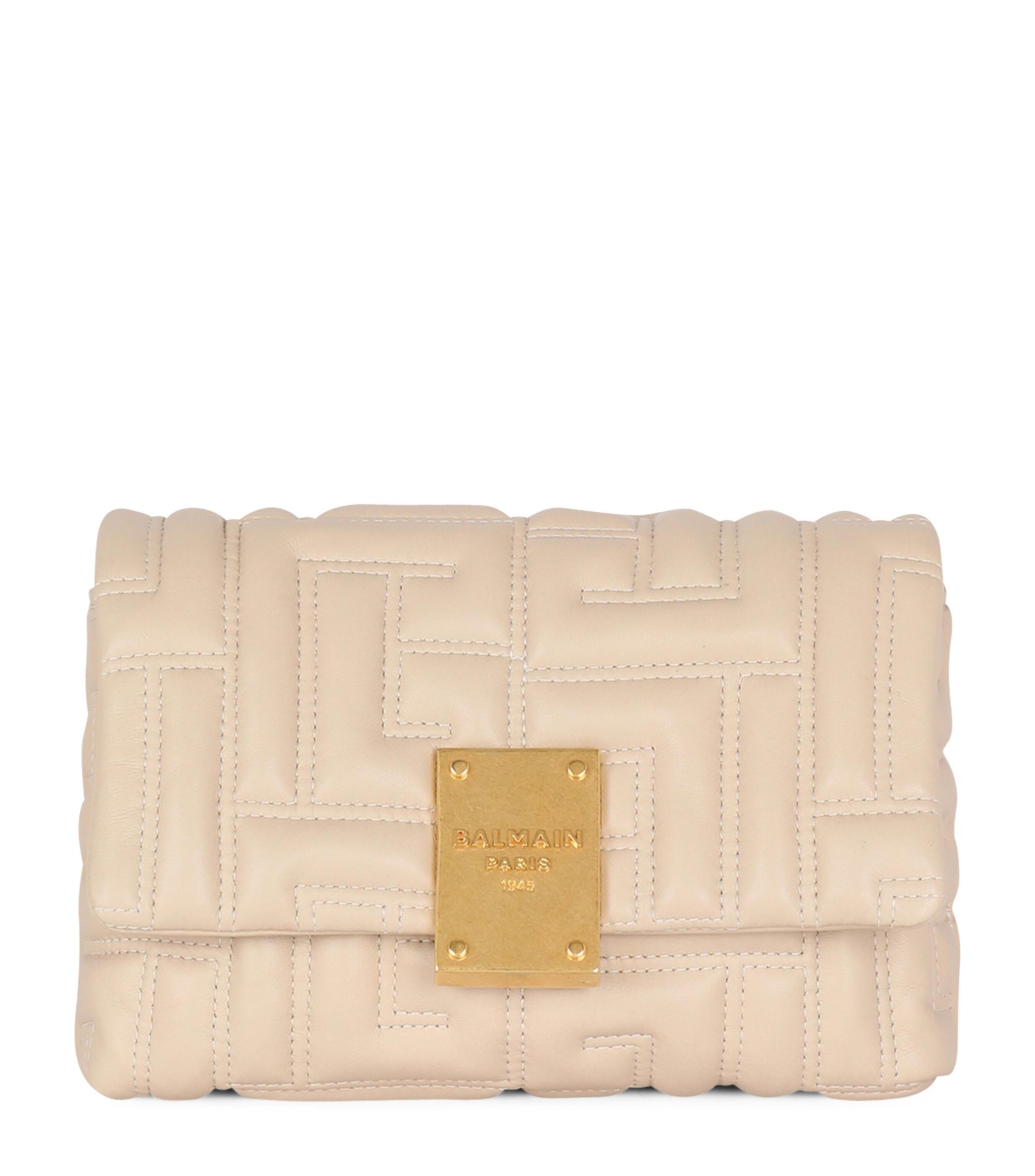 Balmain Quilted Leather 1945 Soft Cross-body Bag in Natural | Lyst