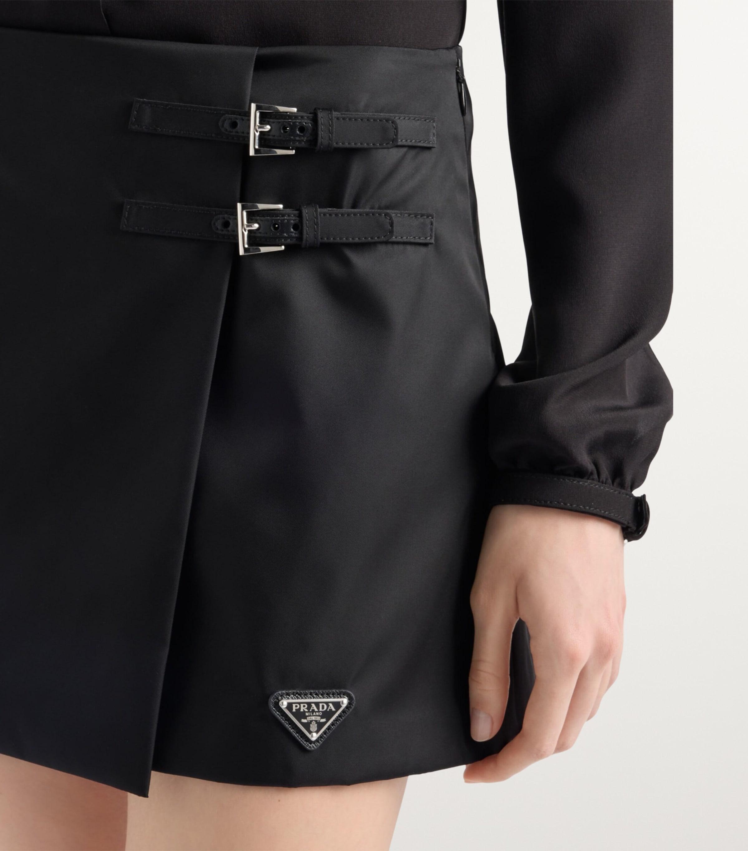 Prada Re Nylon Wrap Mini Skirt in Black Lyst UK