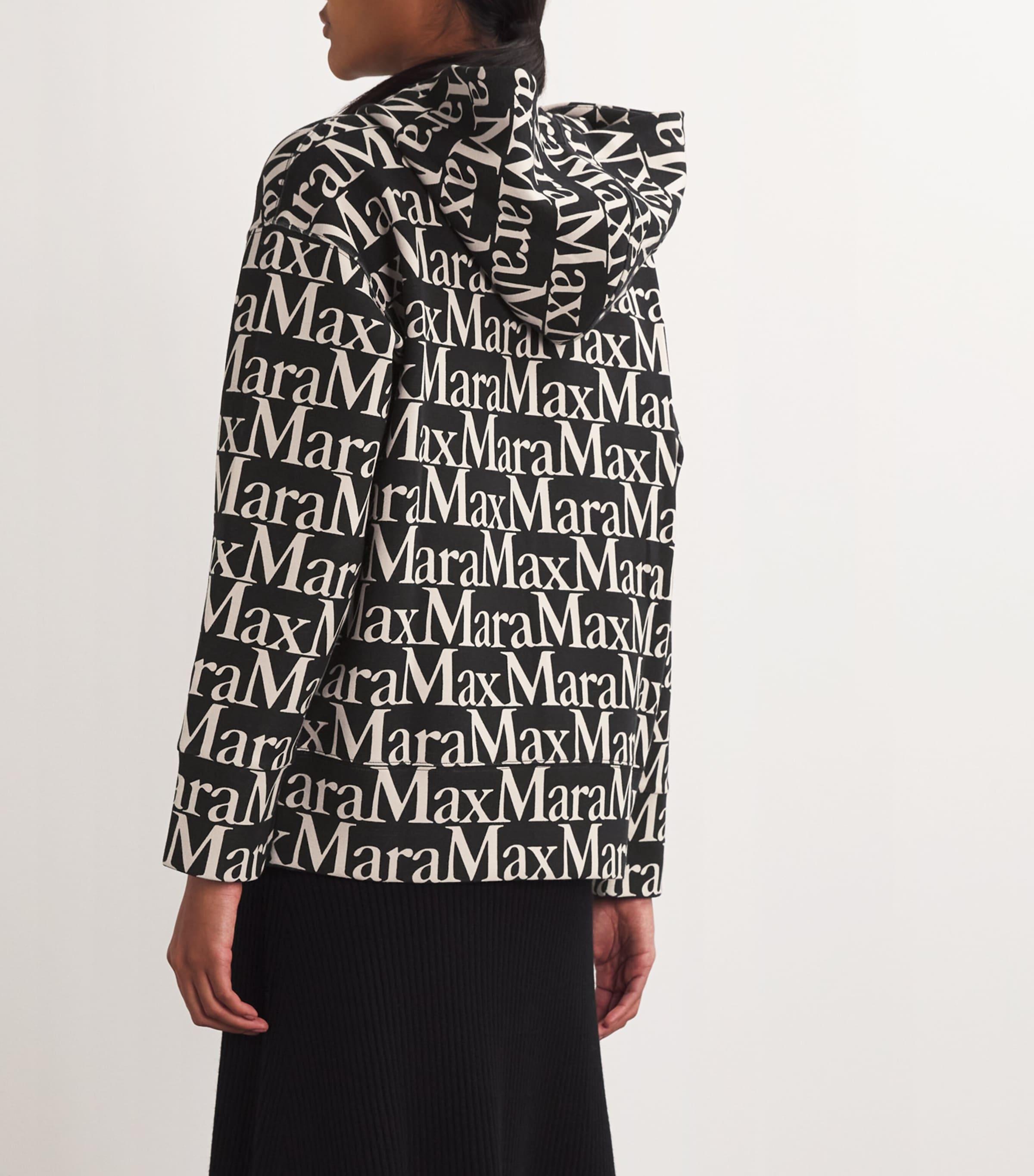 【送料&関税込】Max Mara All-over Patterned Zip-up Jacket Max Mara Oversized Logo Zip-Up Hoodie in Black | Lyst
