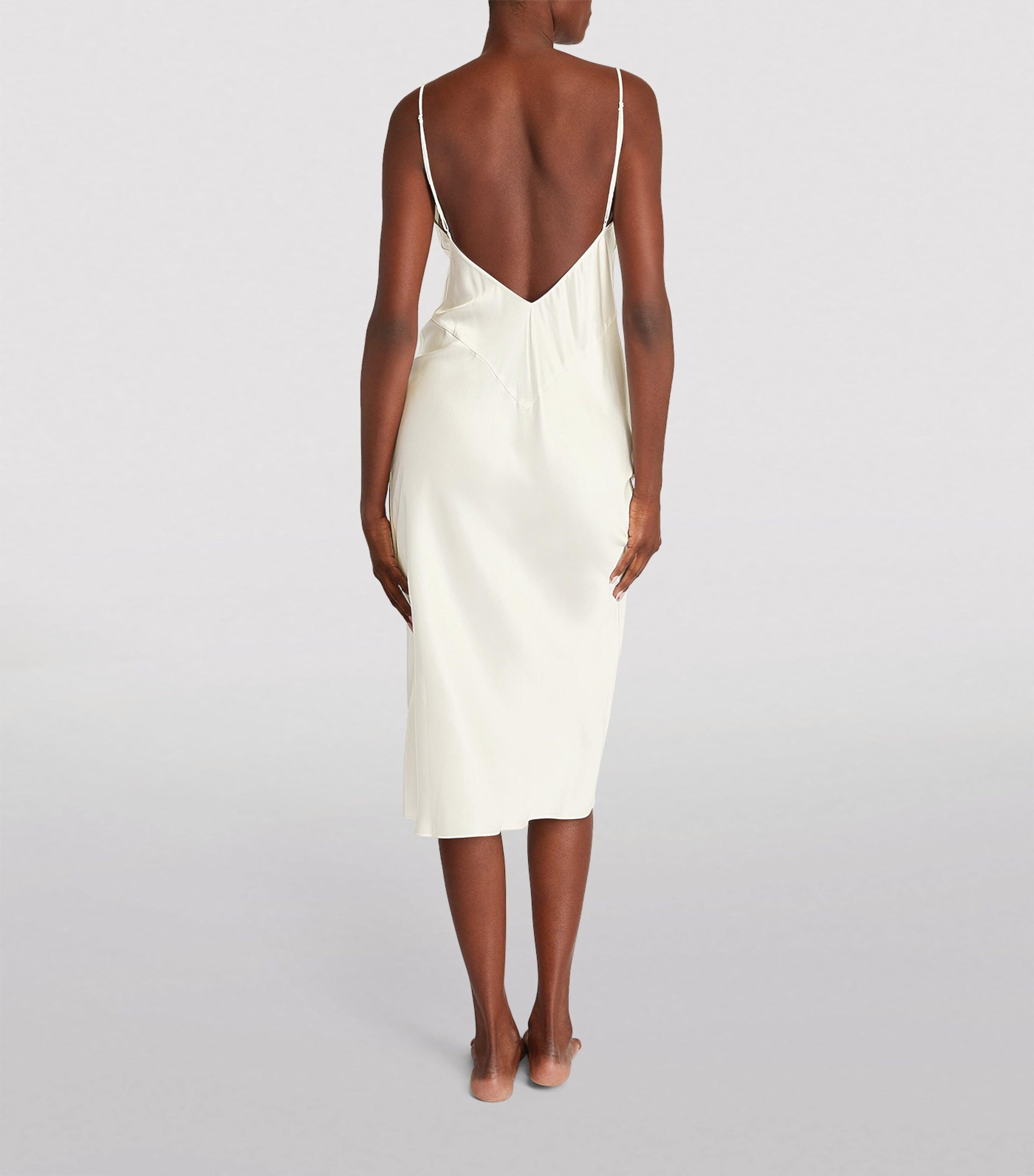 olivia von halle silk slip dress Olivia von Halle Issa Floral-Print Silk Slip Dress