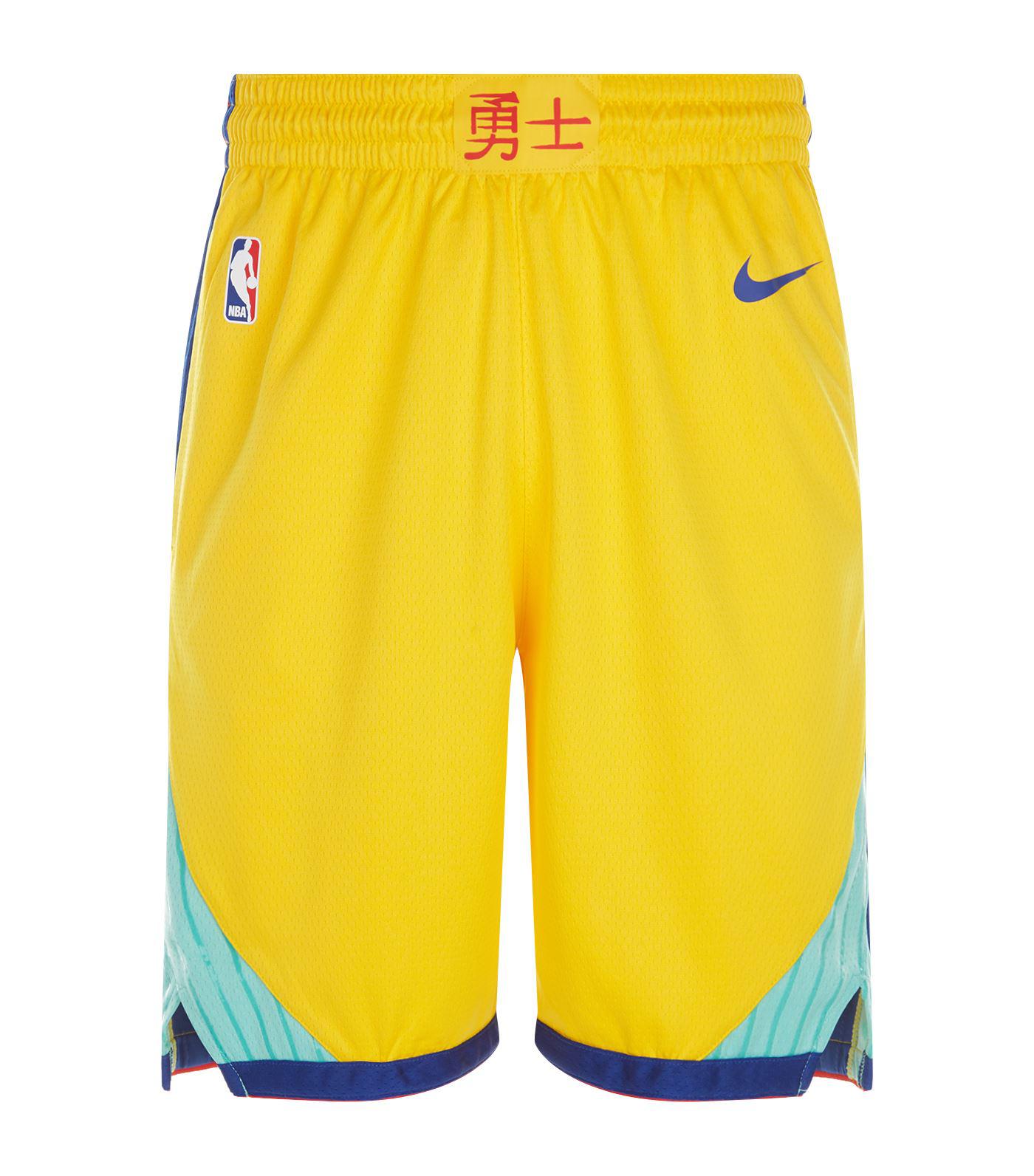 Nike Golden State Warriors Swingman City Edition Shorts in Yellow for Men |  Lyst UK