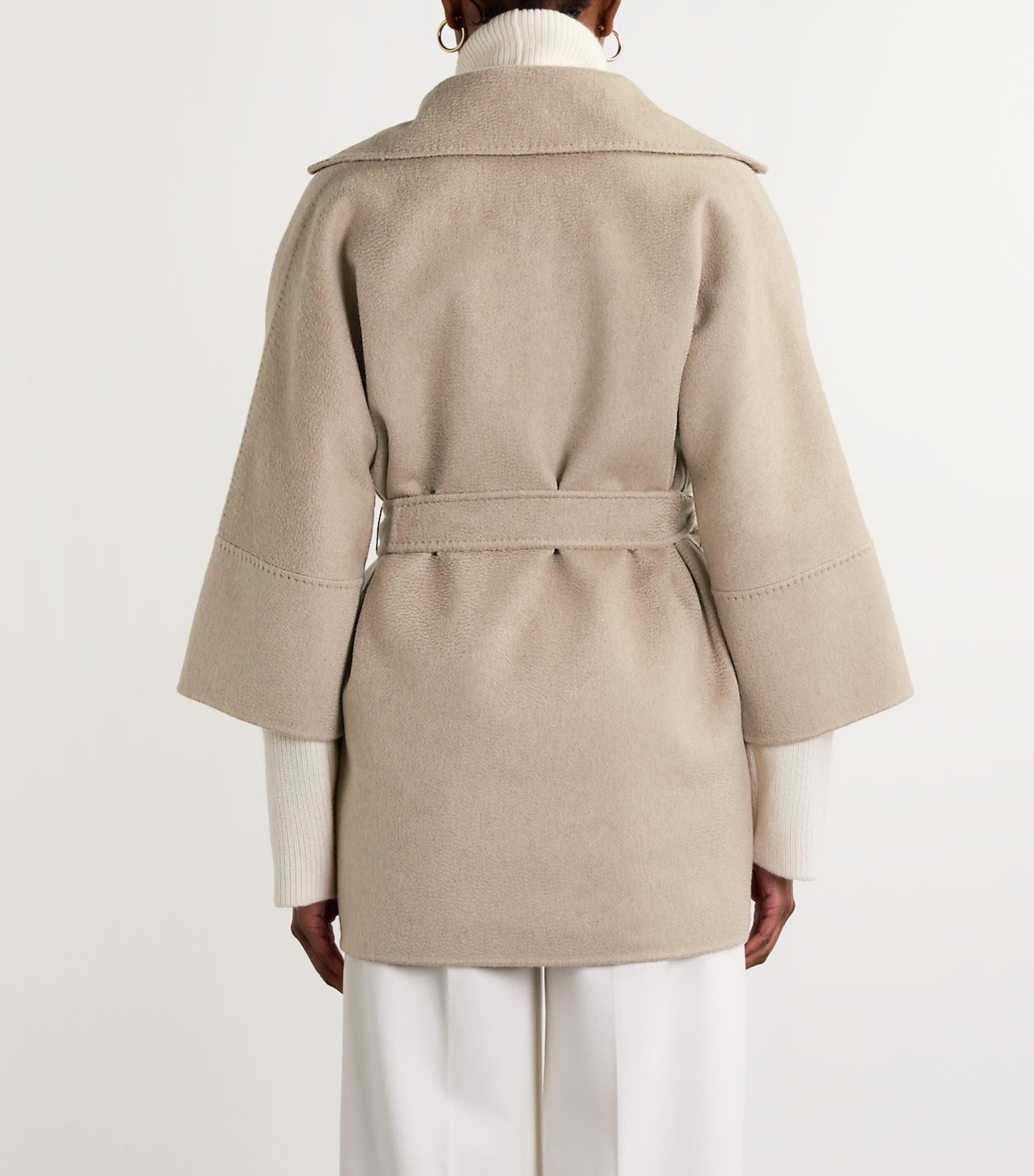 Max Mara Cashmere Short Coat in Natural | Lyst UK