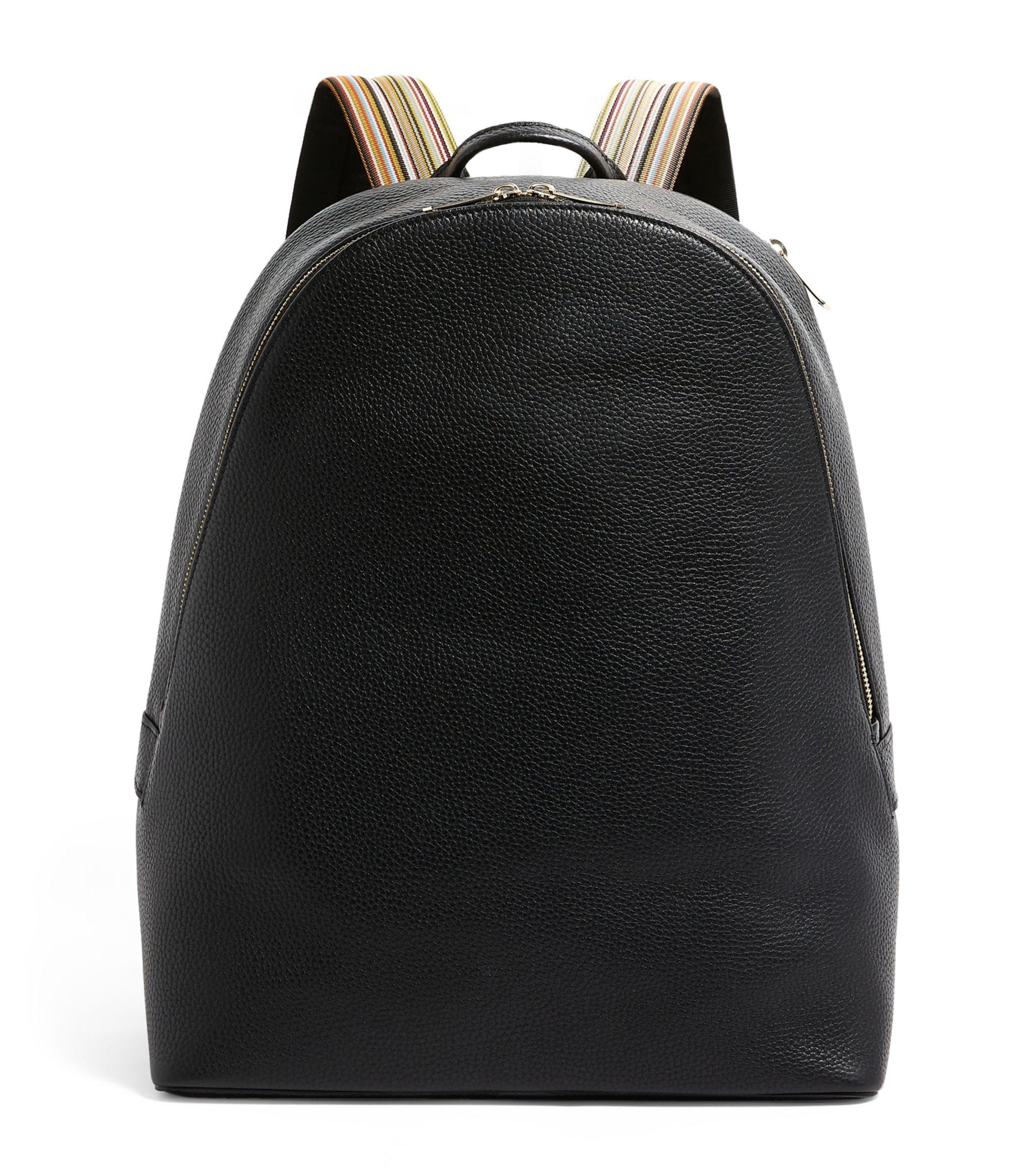 Paul Smith Leather Signature Stripe Backpack in Black for Men - Lyst