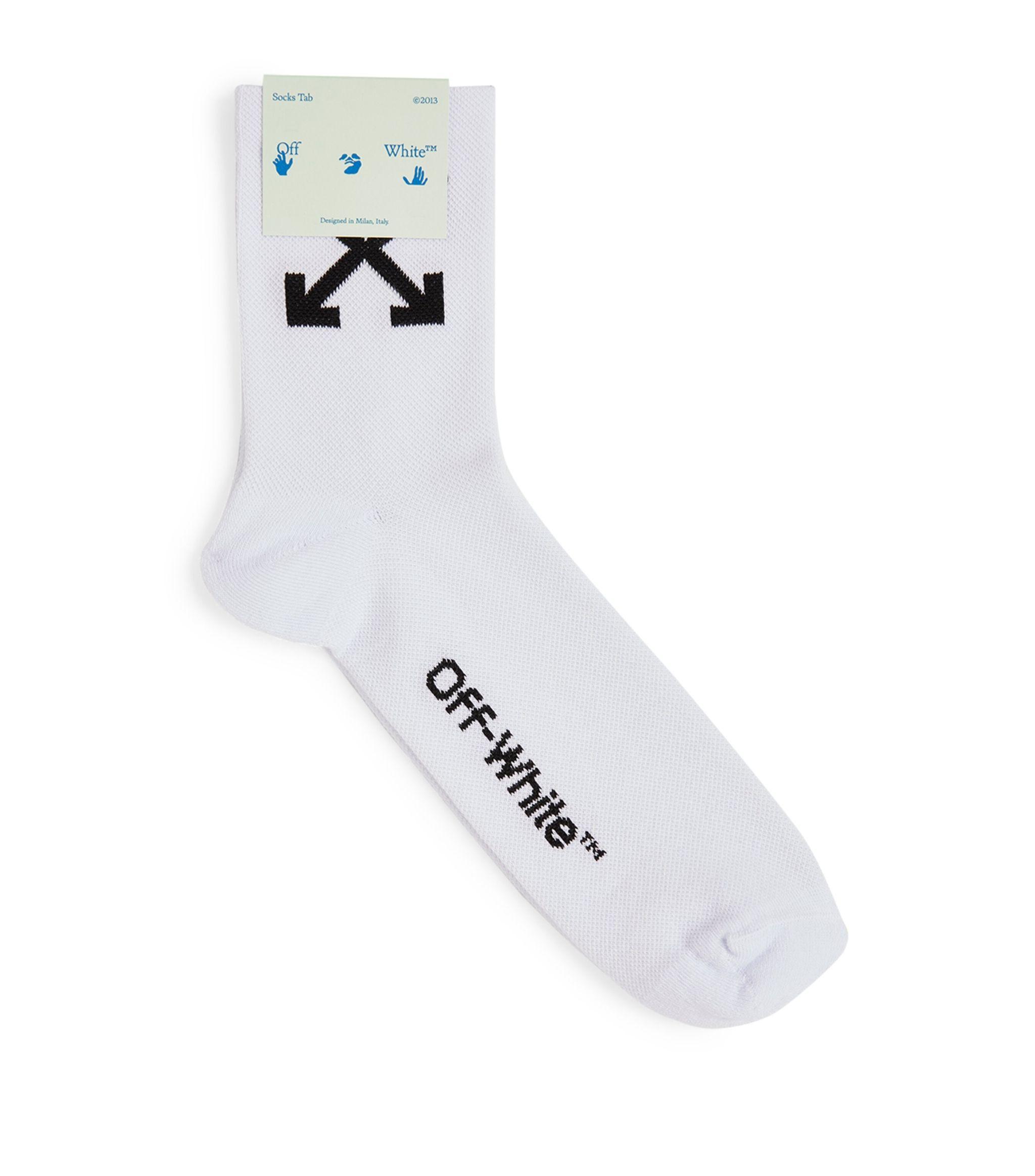 Off-White c/o Virgil Abloh Arrows Logo Socks in White | Lyst