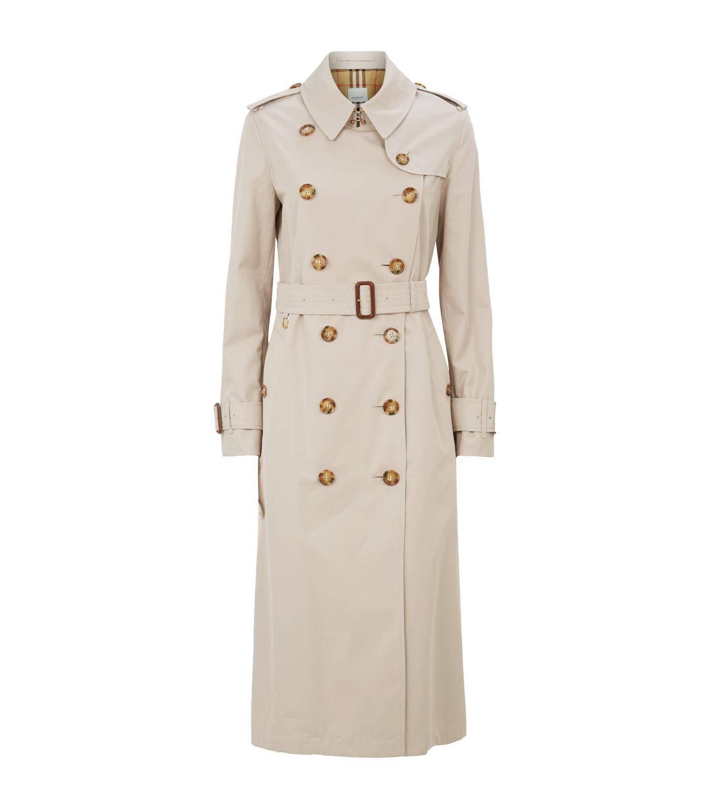 Burberry Cotton Gabardine Trench Coat in Pink - Lyst