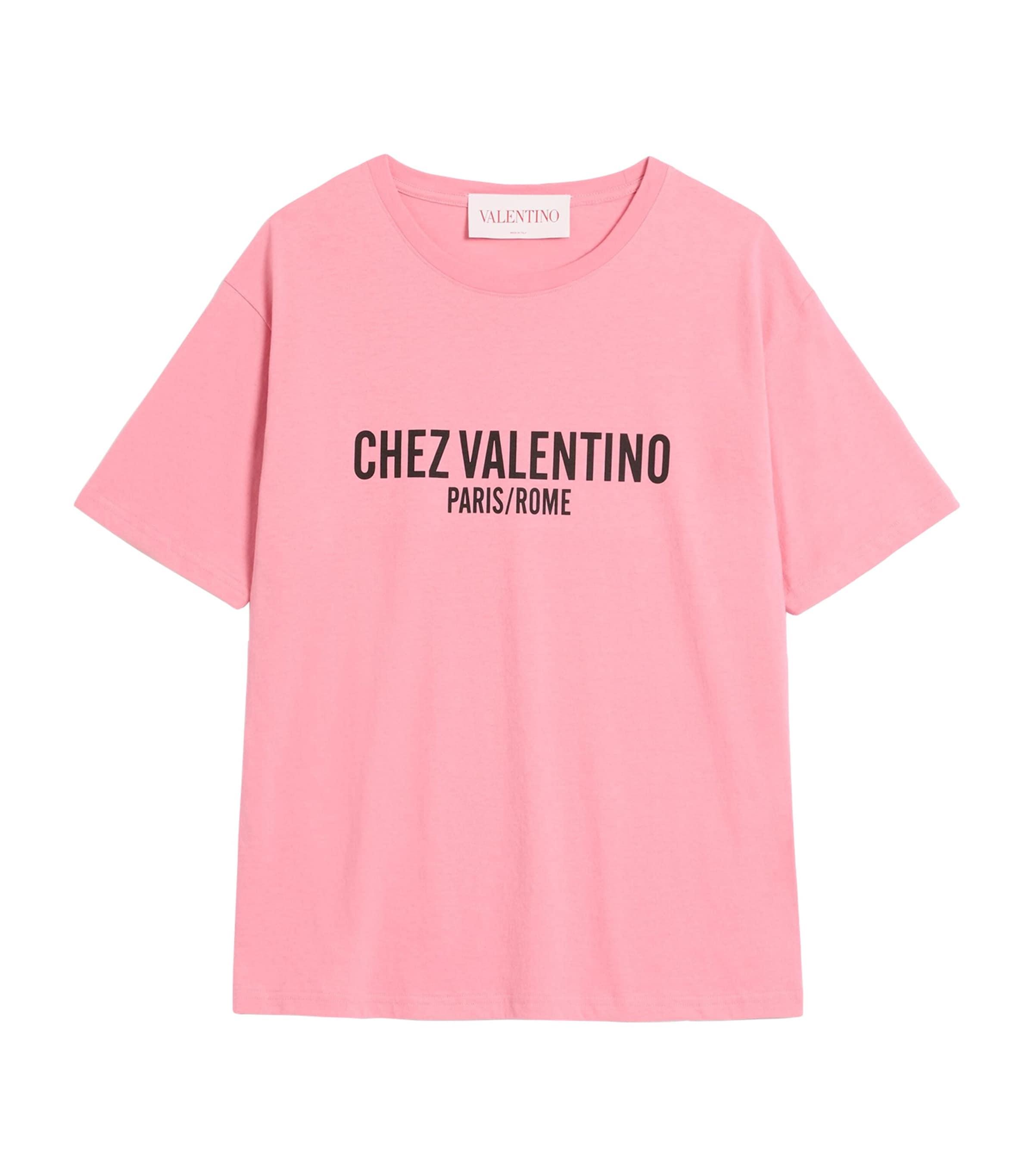 Valentino Garavani Cotton Logo T-Shirt in Pink | Lyst UK