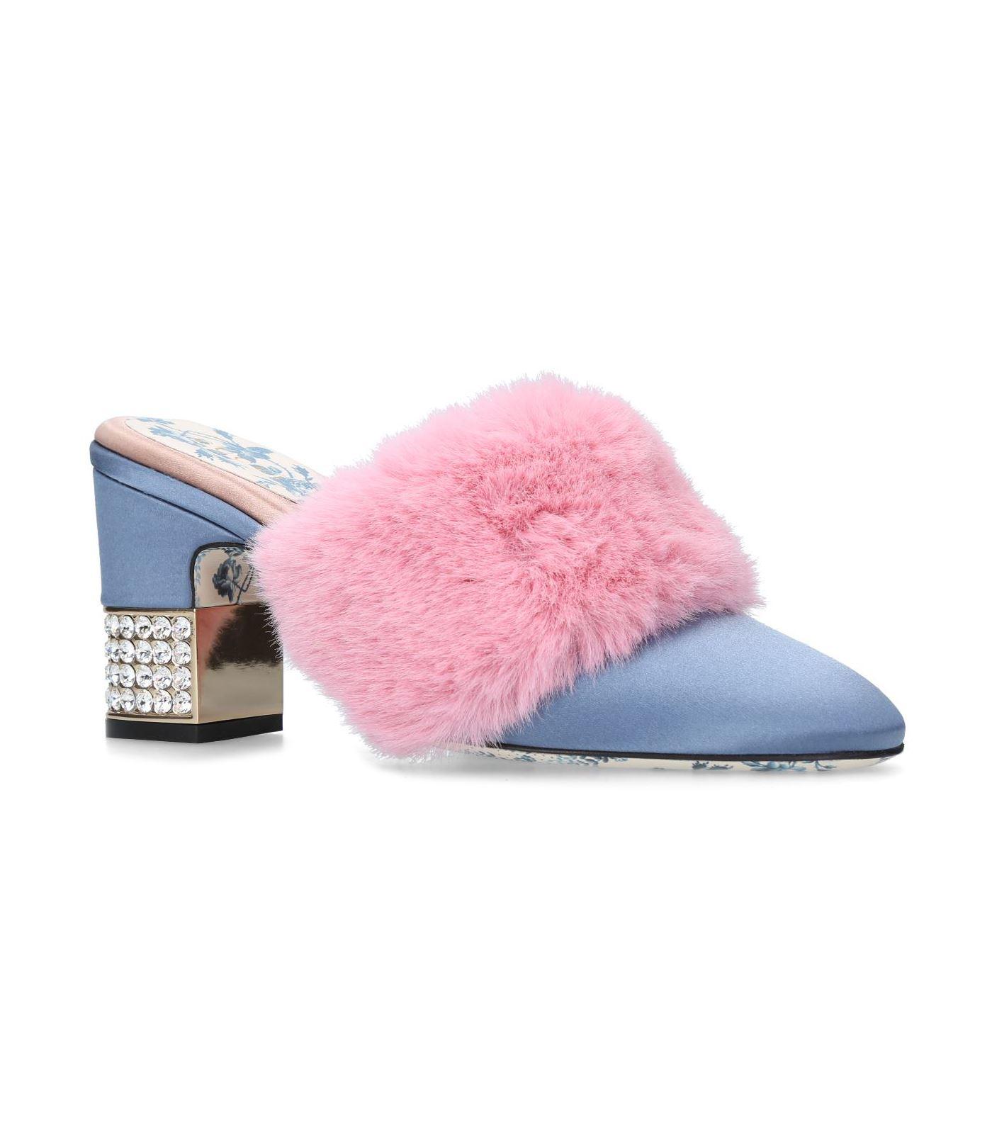 Gucci Mink Candy Mules 75 in Pink - Lyst