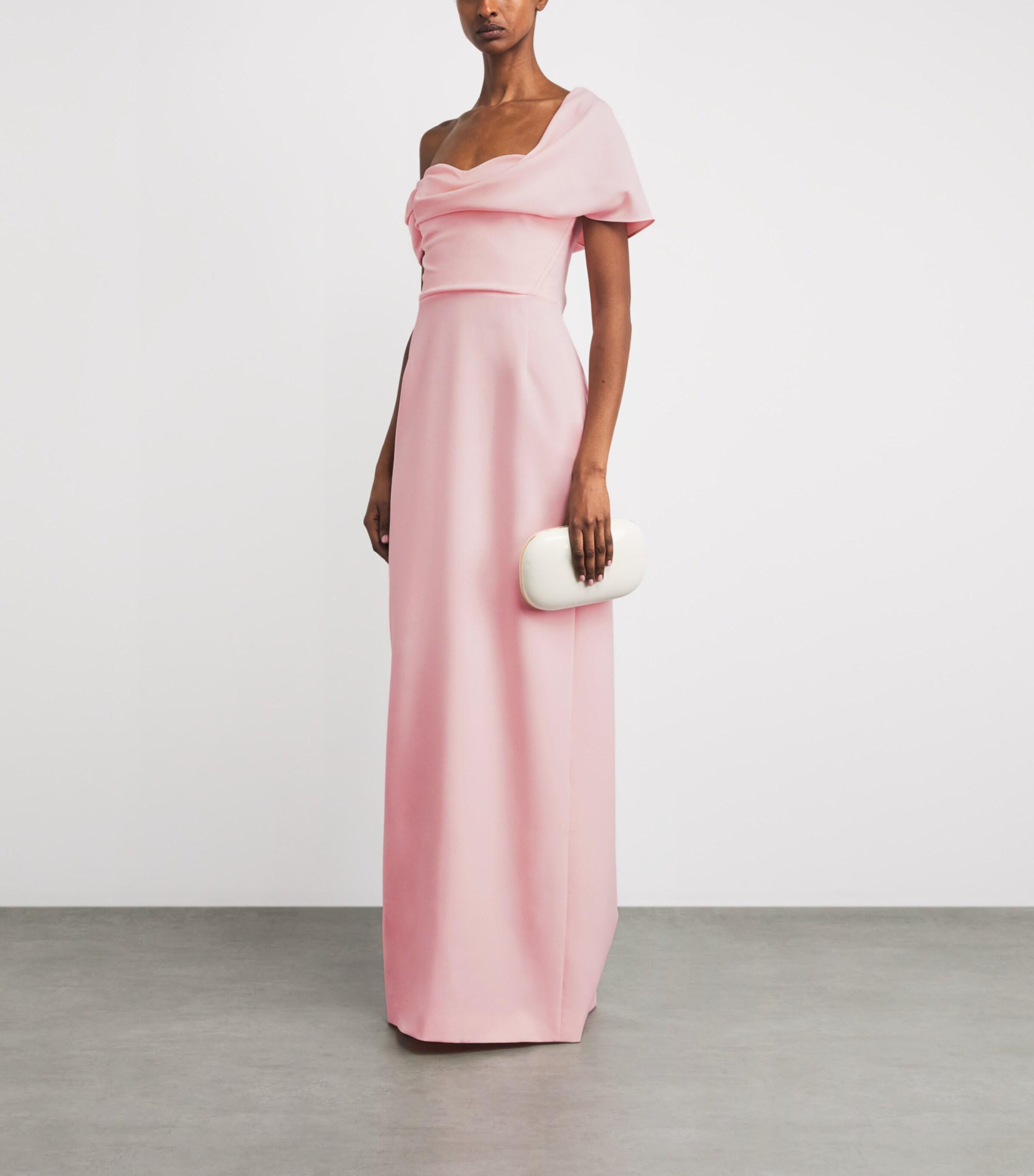 ch pink dress Open-Back Long Halter Prom Dress with Sash