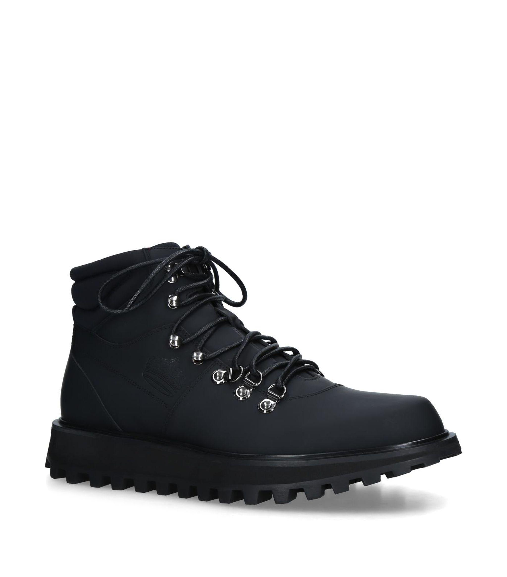 Dolce & Gabbana Leather Vulcano Trekking Boots in Black for Men - Lyst